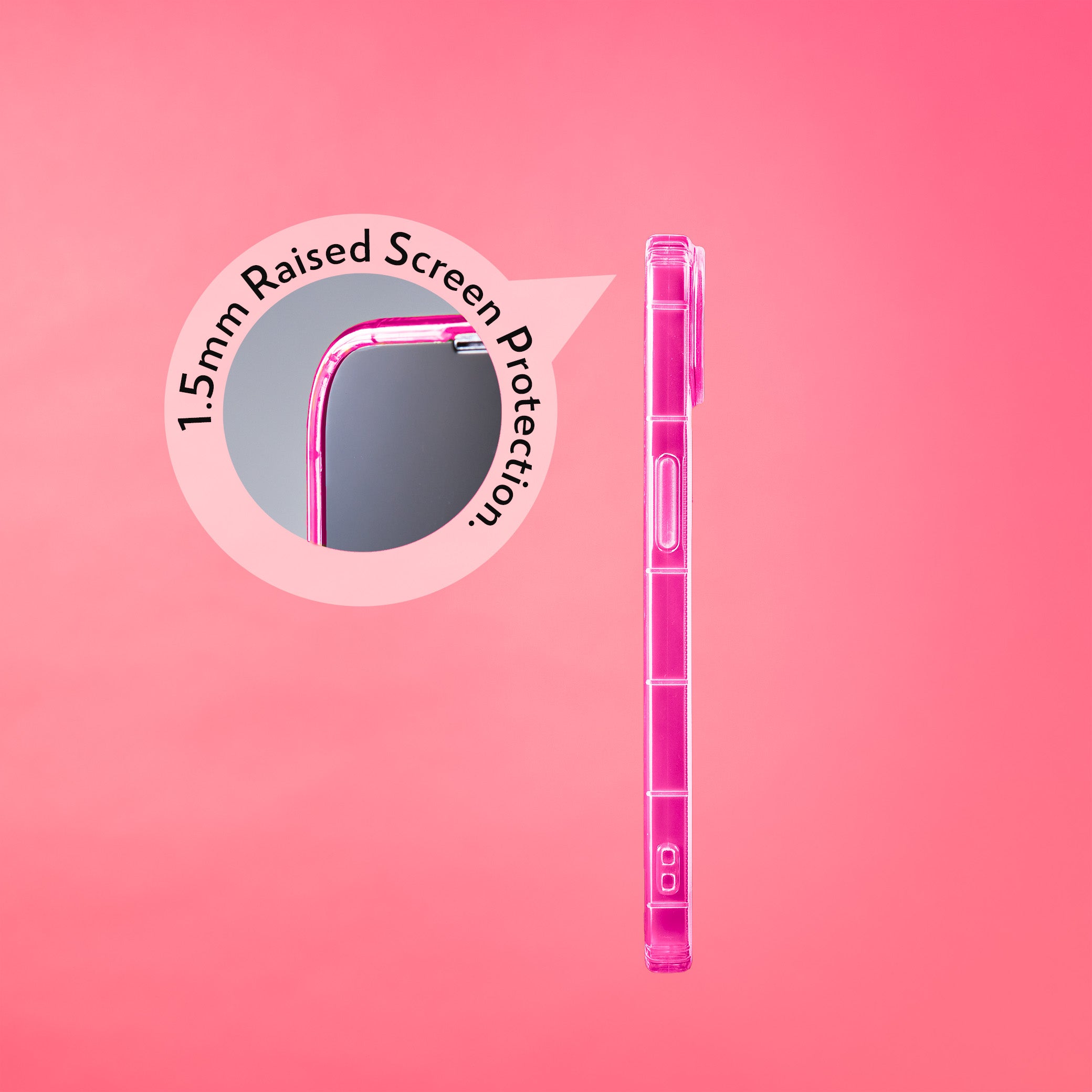 Highlighter Case for iPhone 15 Plus - Eye-Catching Hot Pink