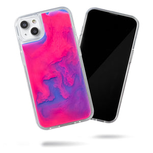 Neon Sand Case for iPhone 14 plus - Blueberry and Pink Glow