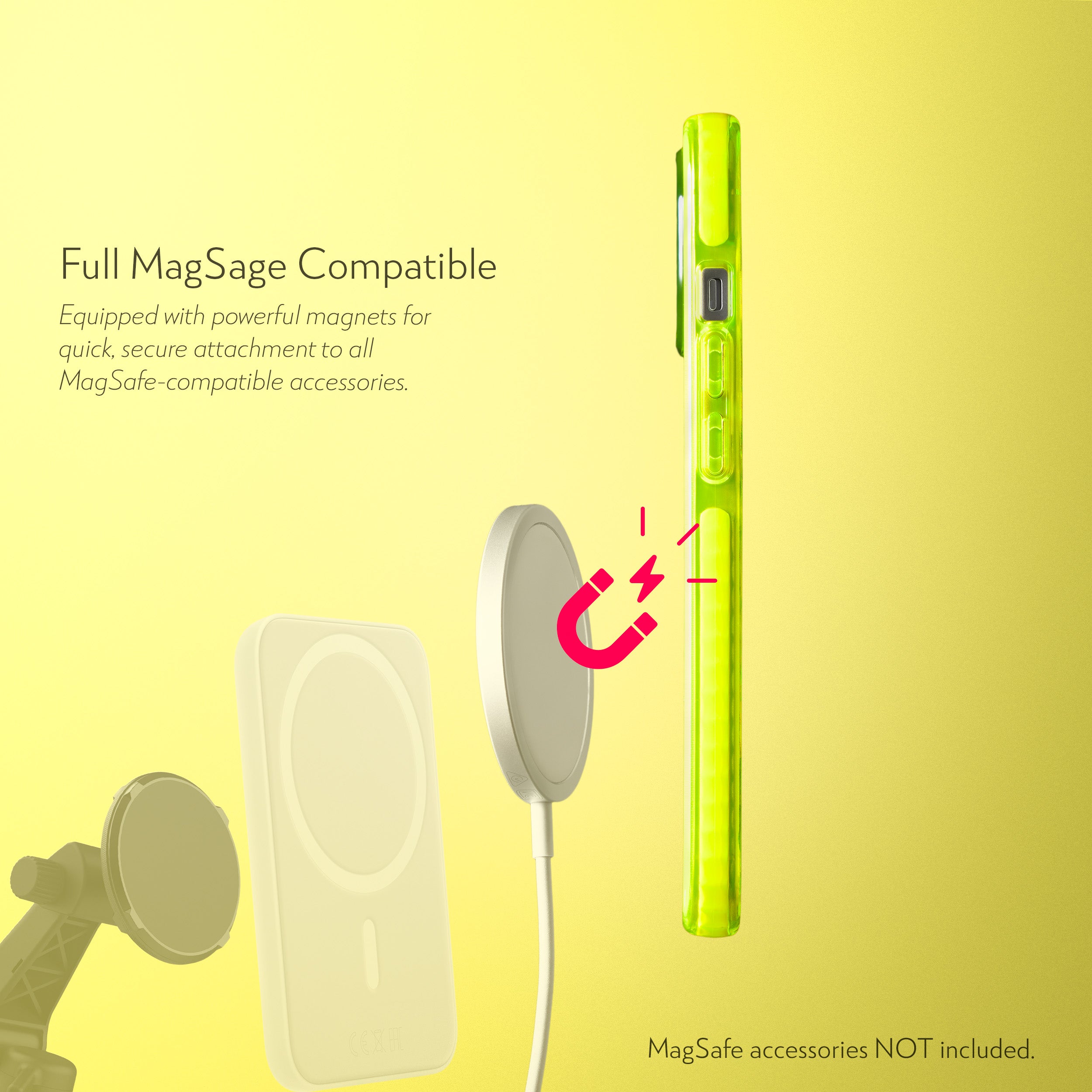 Barrier Case w/ MagSafe for iPhone 15 - Hi-Energy Neon Yellow