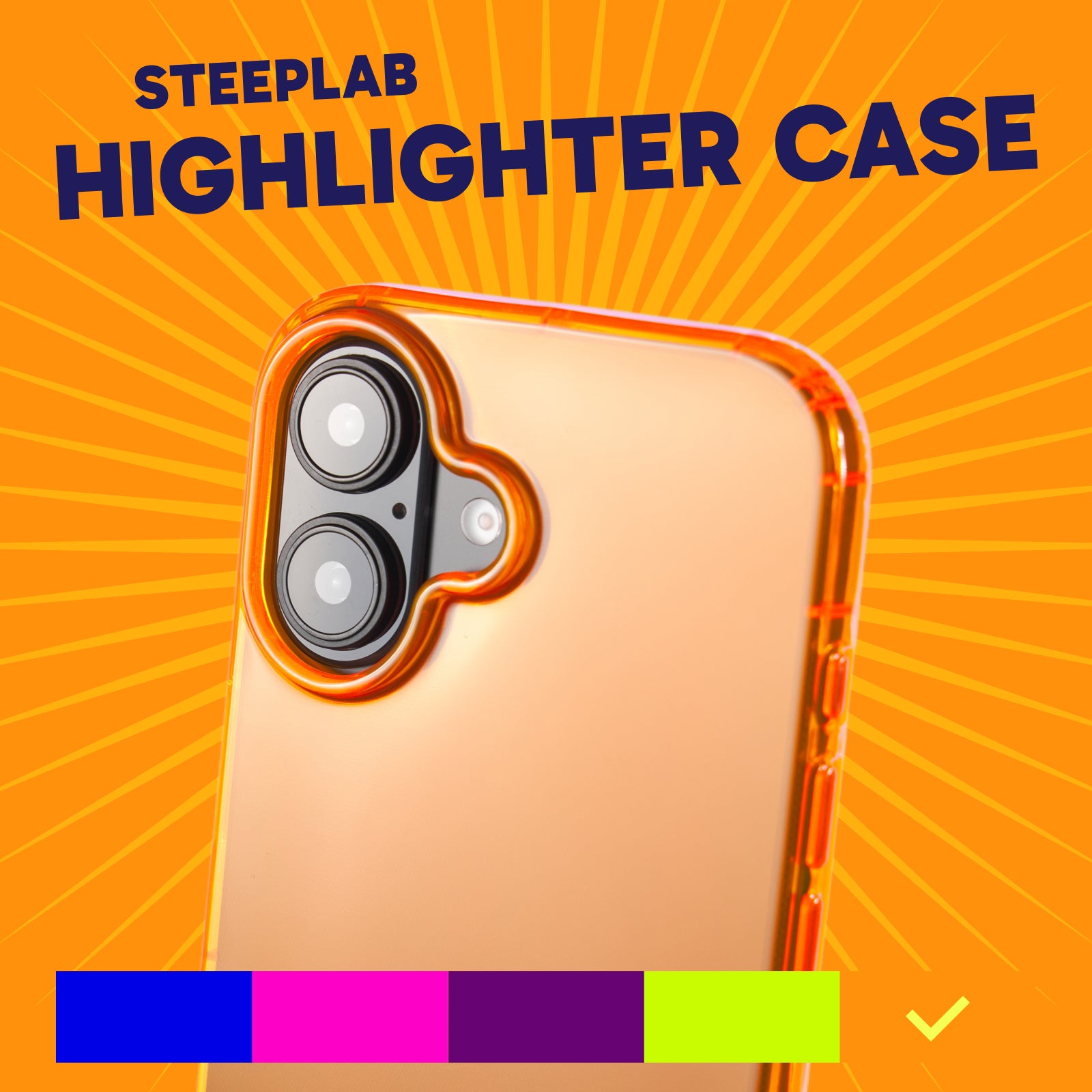 Highlighter Case for iPhone 16 - Intense Bright Orange