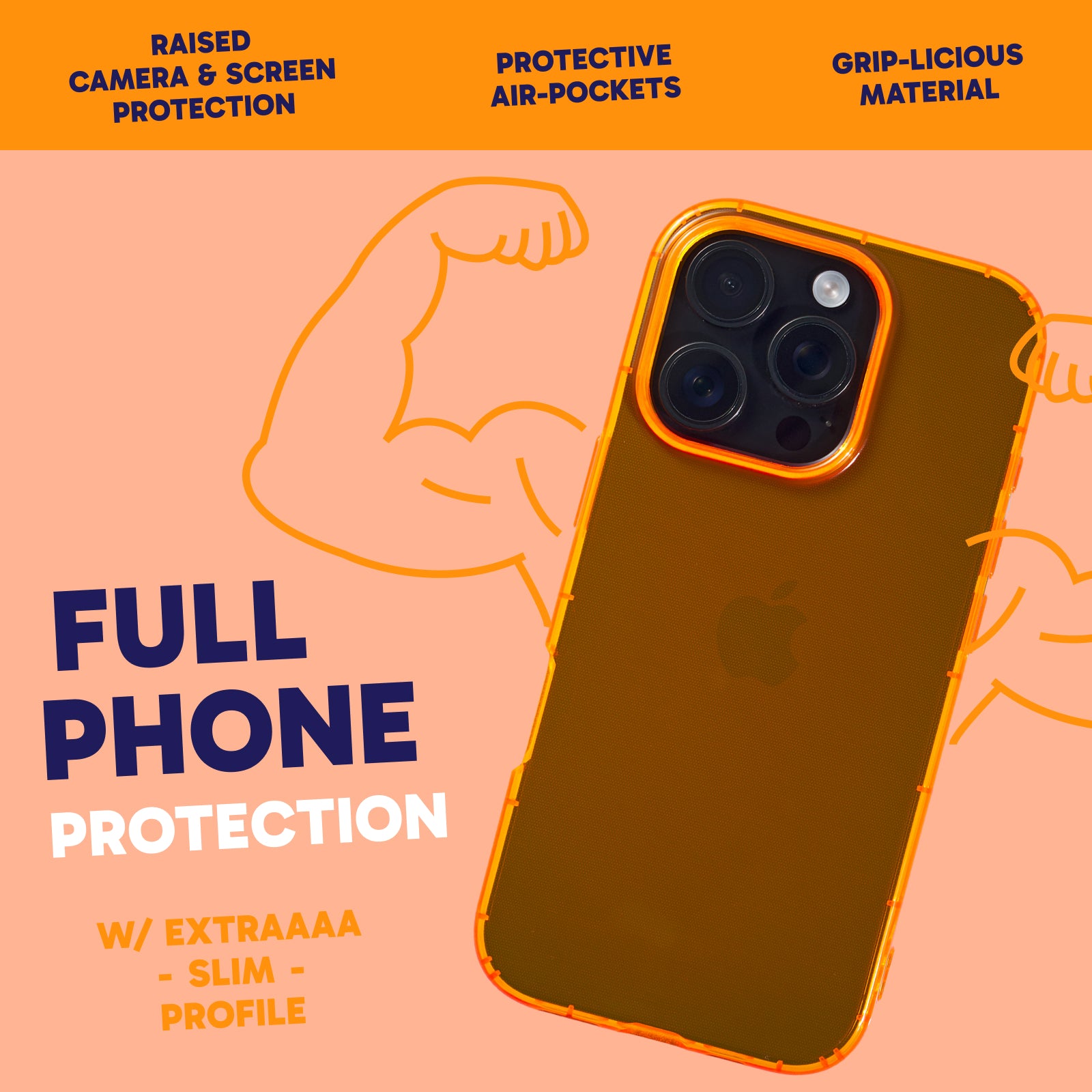 Highlighter Case for iPhone 16 Pro - Intense Bright Orange
