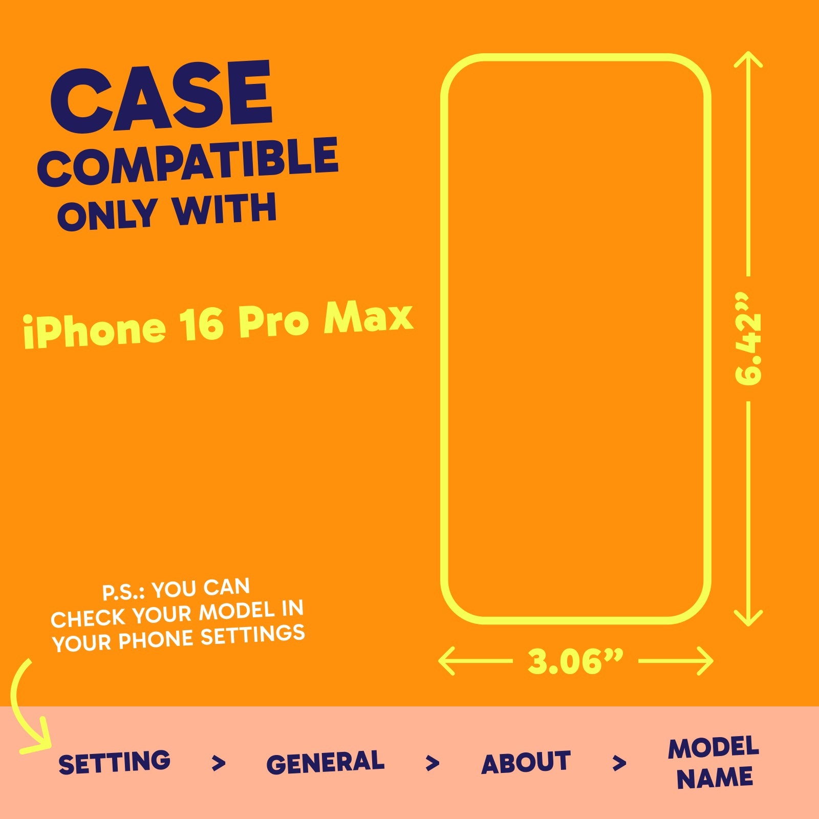 Highlighter Case for iPhone 16 Pro Max - Intense Bright Orange