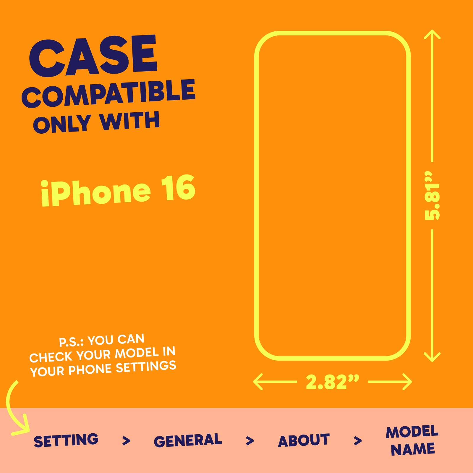 Highlighter Case for iPhone 16 - Intense Bright Orange