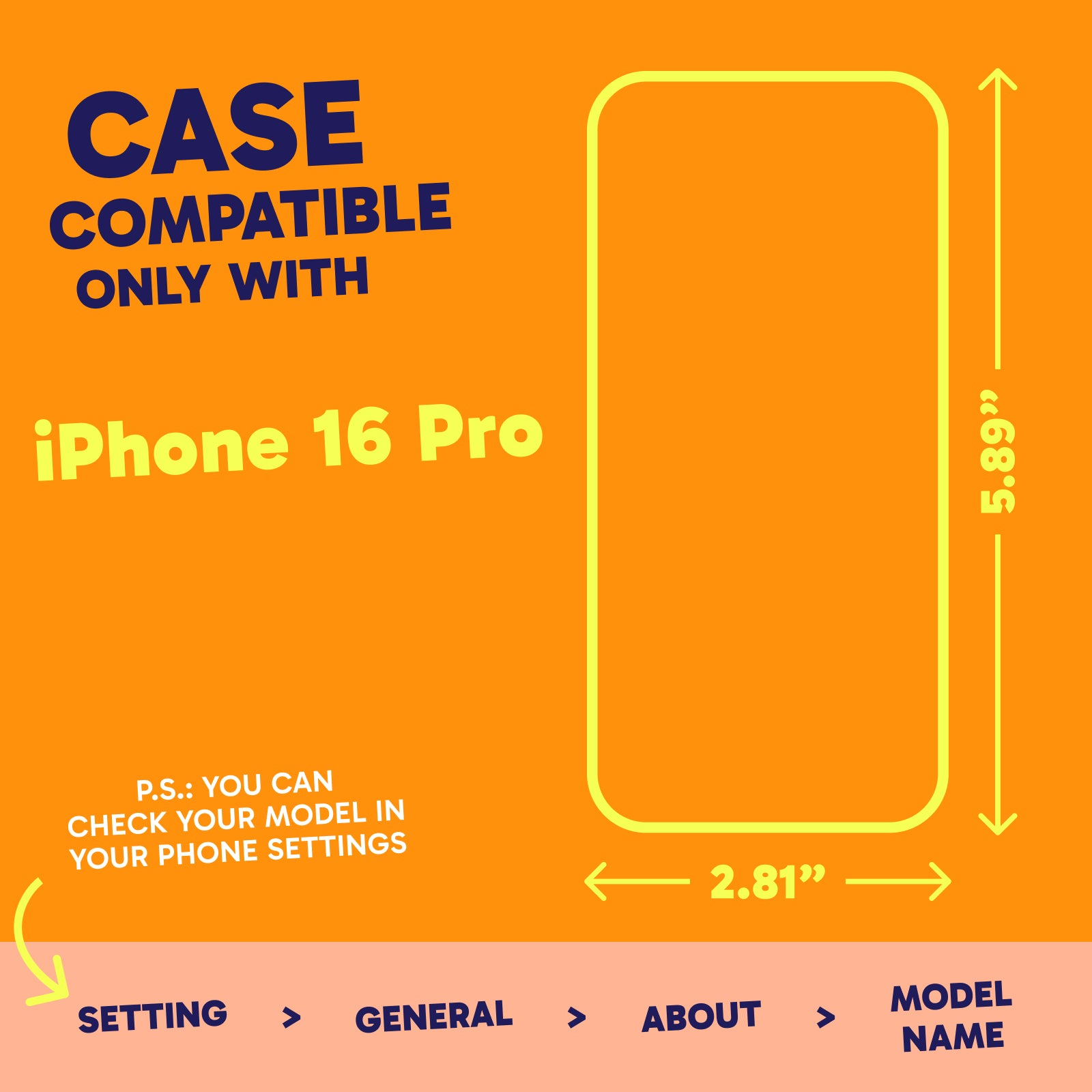 Highlighter Case for iPhone 16 Pro - Intense Bright Orange