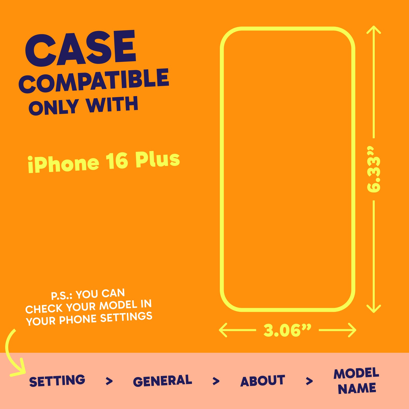 Highlighter Case for iPhone 16 Plus - Intense Bright Orange