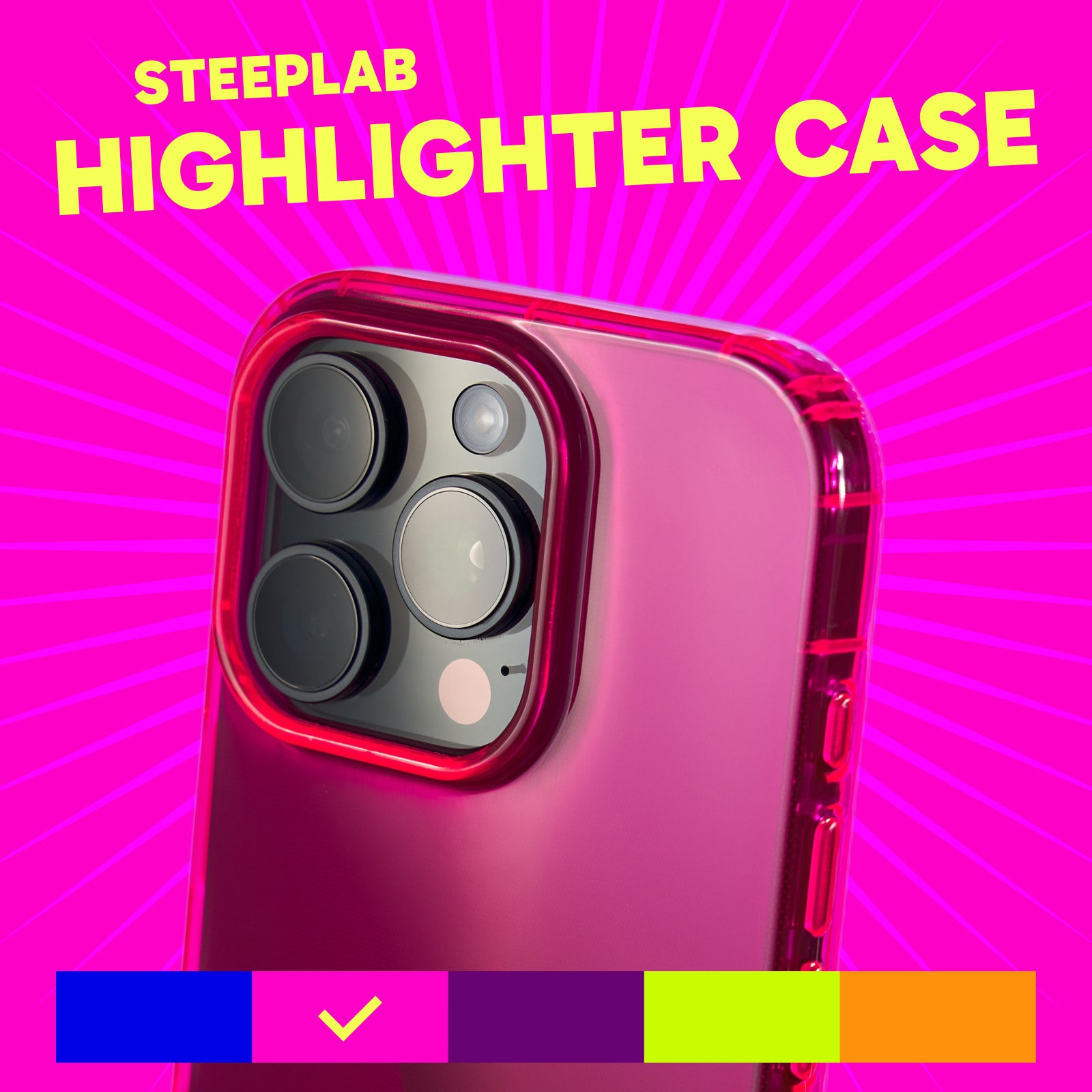Highlighter Case for iPhone 16 Pro Max - Eye-Catching Hot Pink