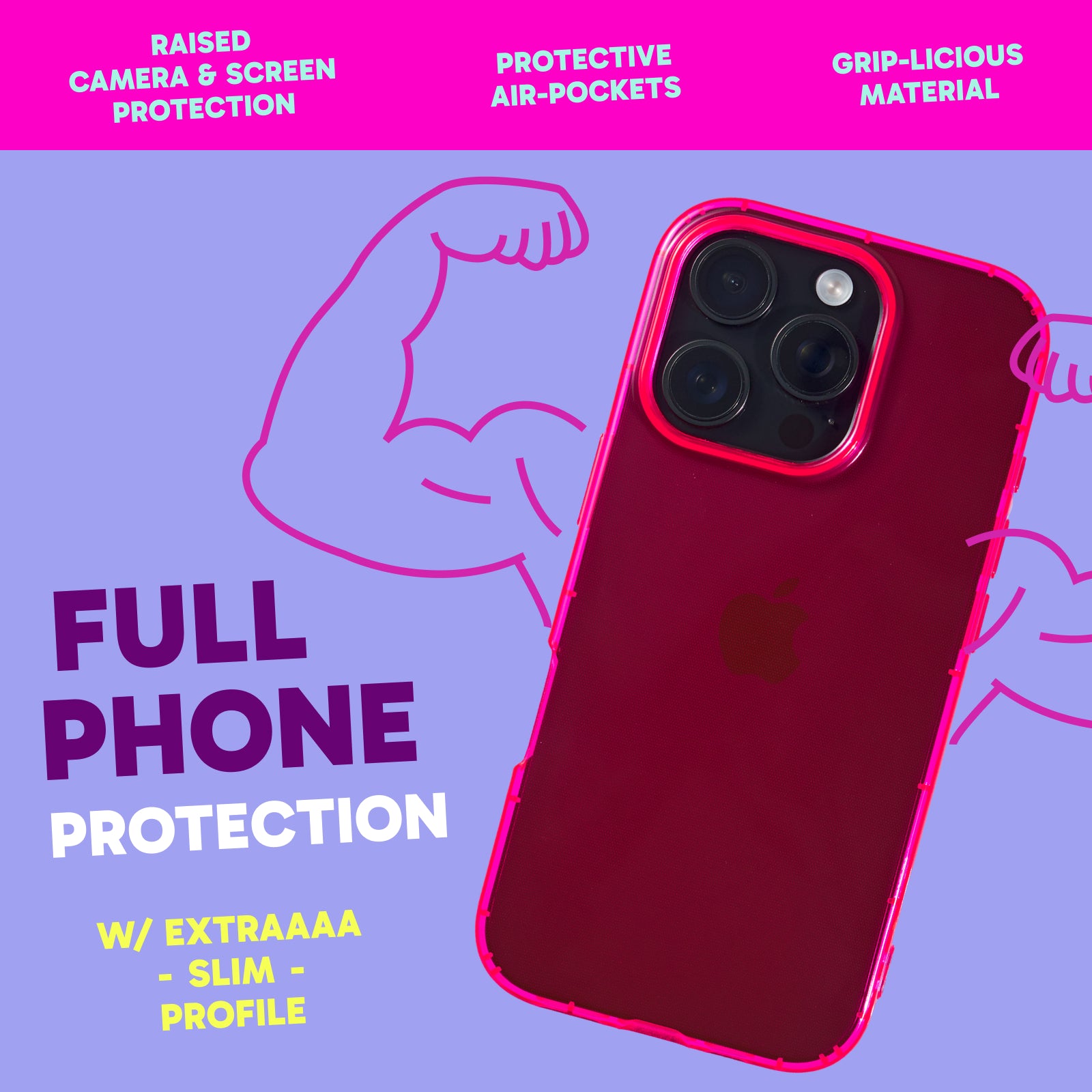 Highlighter Case for iPhone 16 Pro Max - Eye-Catching Hot Pink