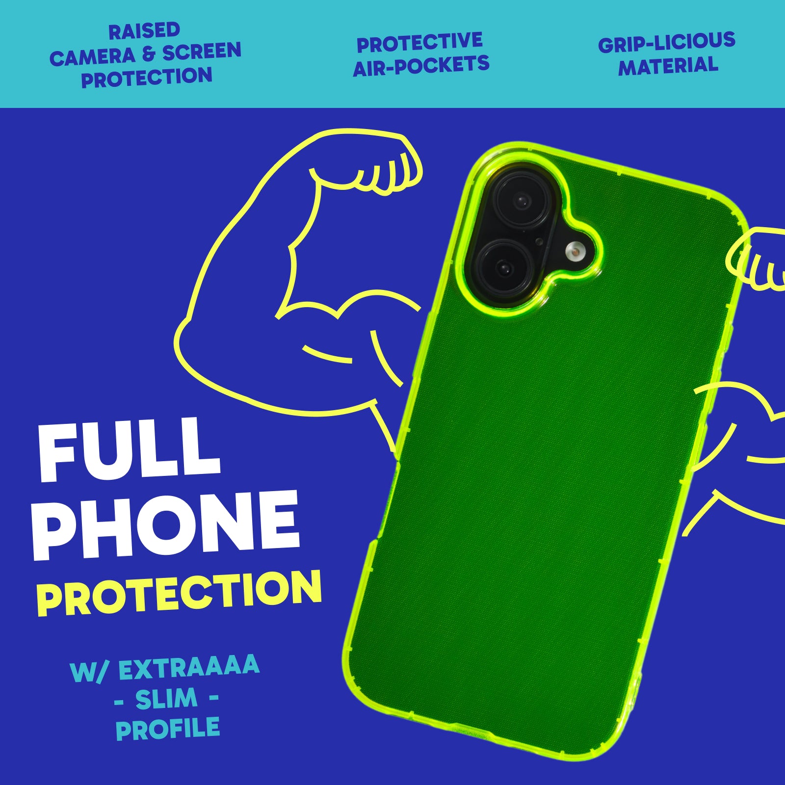 Highlighter Case for iPhone 16 Plus - Conspicuous Neon Yellow