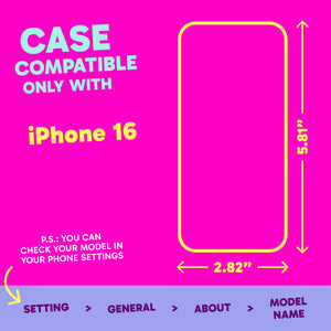 Highlighter Case for iPhone 16 - Eye-Catching Hot Pink