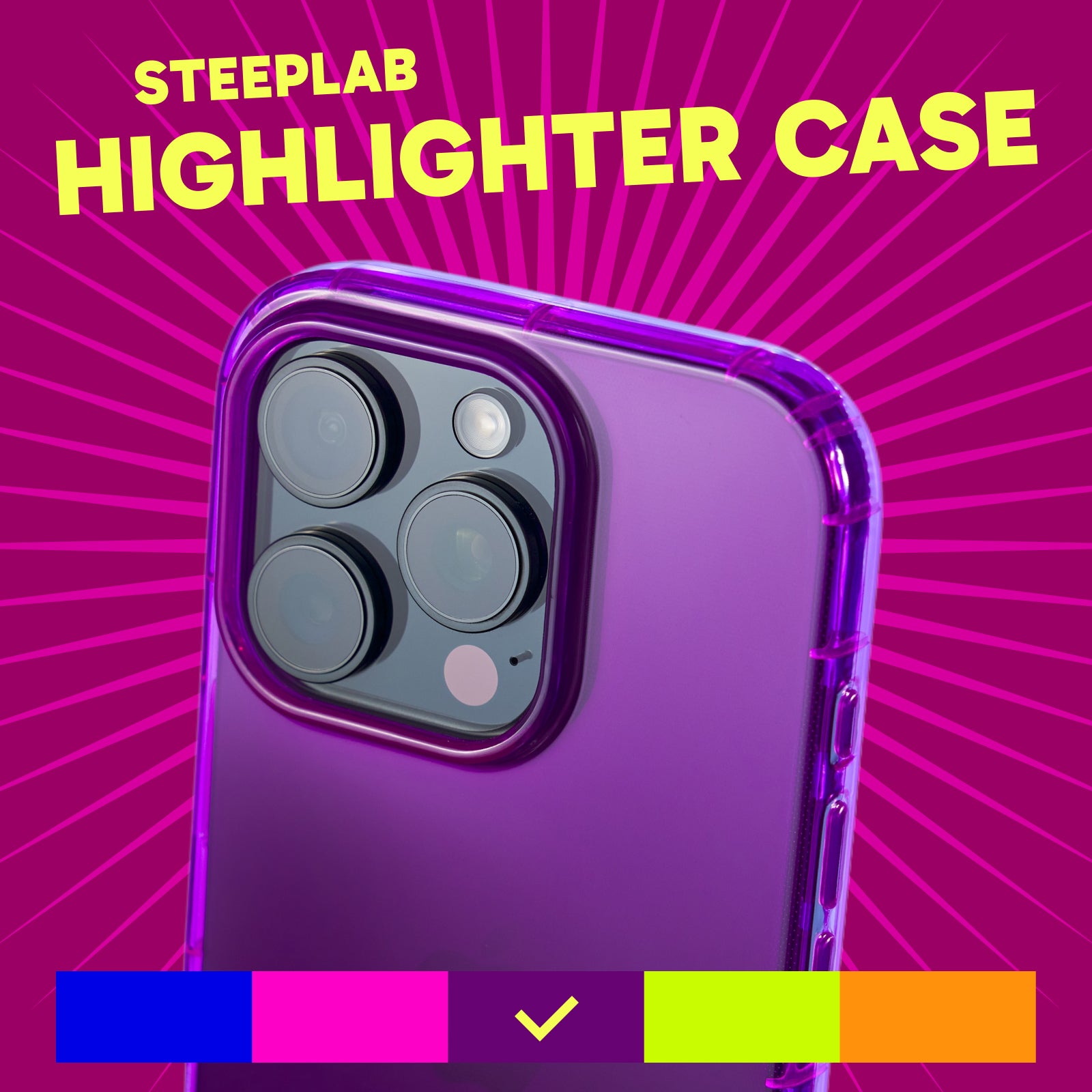 Highlighter Case for iPhone 16 Pro Max - Saturated Vivid Purple
