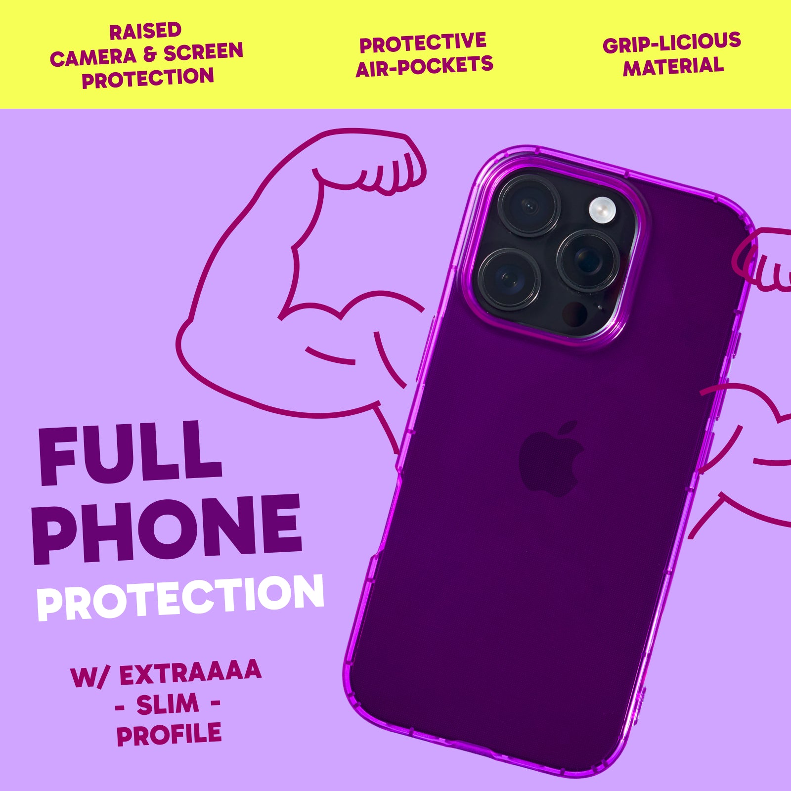 Highlighter Case for iPhone 16 Pro Max - Saturated Vivid Purple