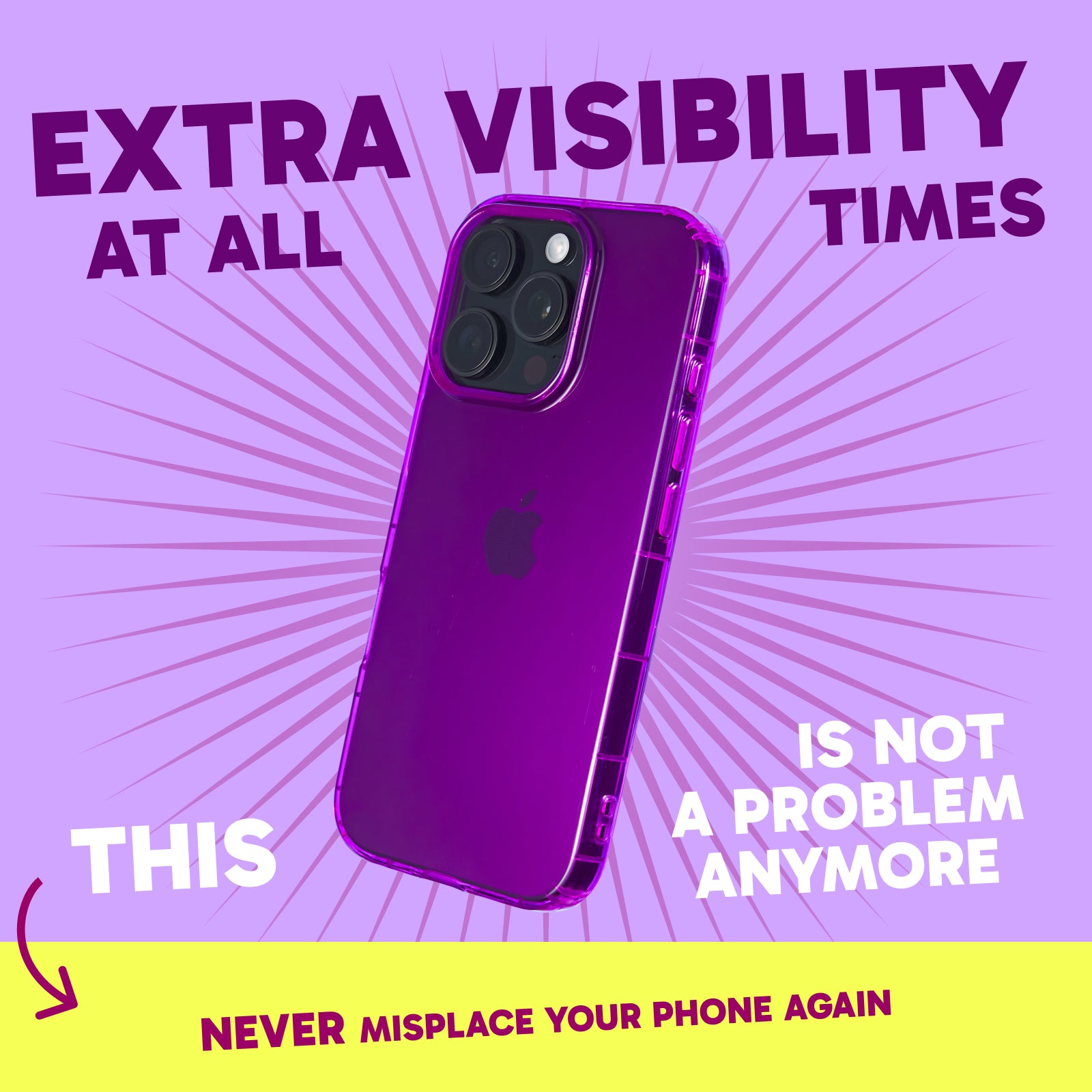 Highlighter Case for iPhone 16 Pro Max - Saturated Vivid Purple