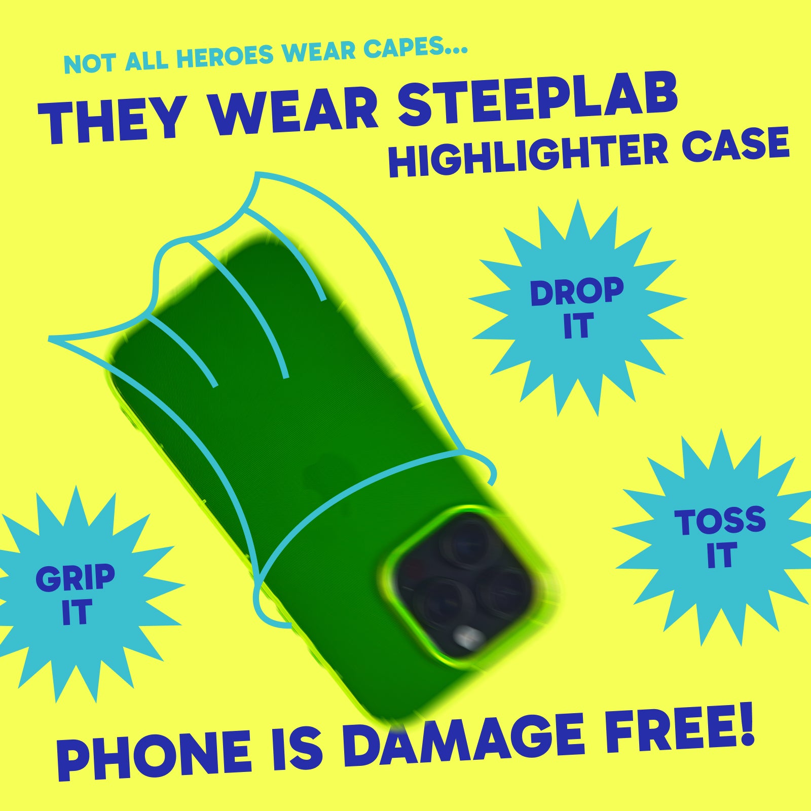 Highlighter Case for iPhone 16 Pro - Conspicuous Neon Yellow