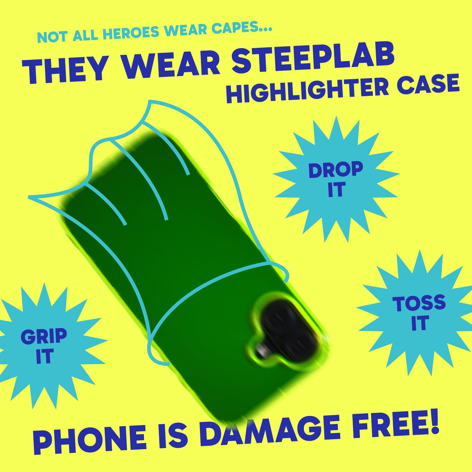 Highlighter Case for iPhone 16 Plus - Conspicuous Neon Yellow