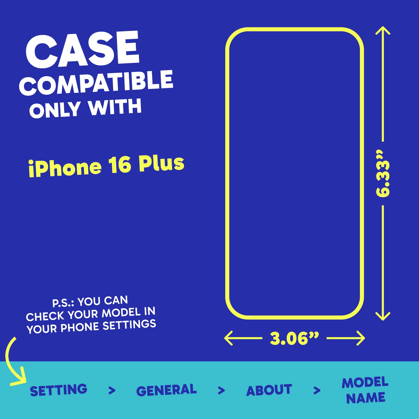 Highlighter Case for iPhone 16 Plus - Conspicuous Neon Yellow