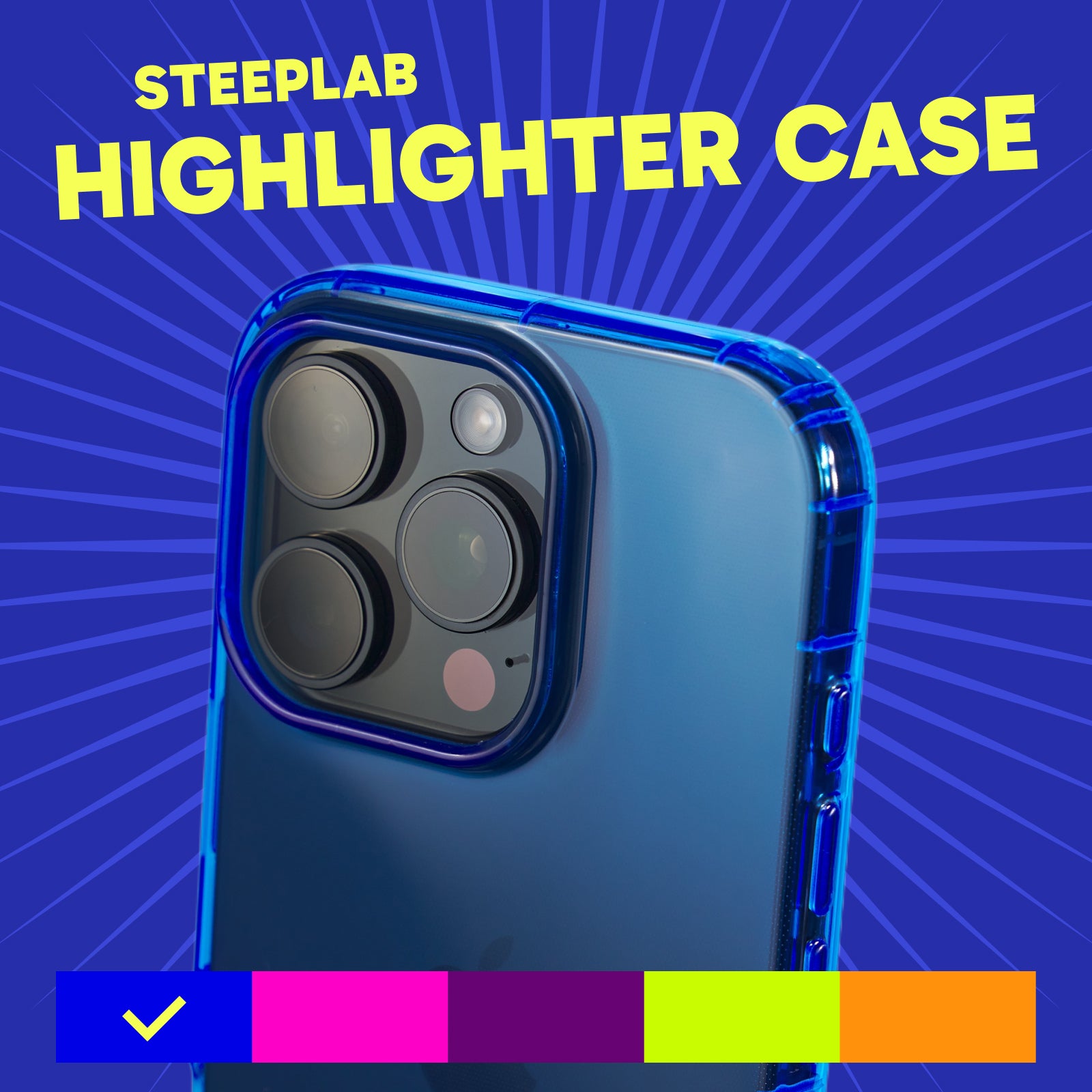 Highlighter Case for iPhone 16 Pro - Elevated Azure Blue