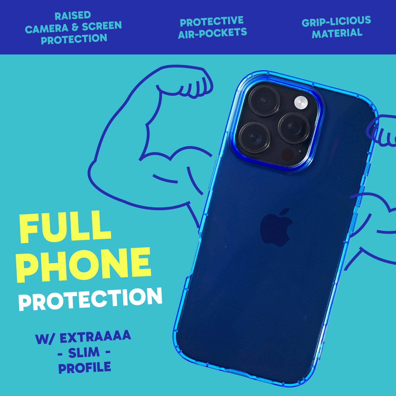 Highlighter Case for iPhone 16 Pro - Elevated Azure Blue