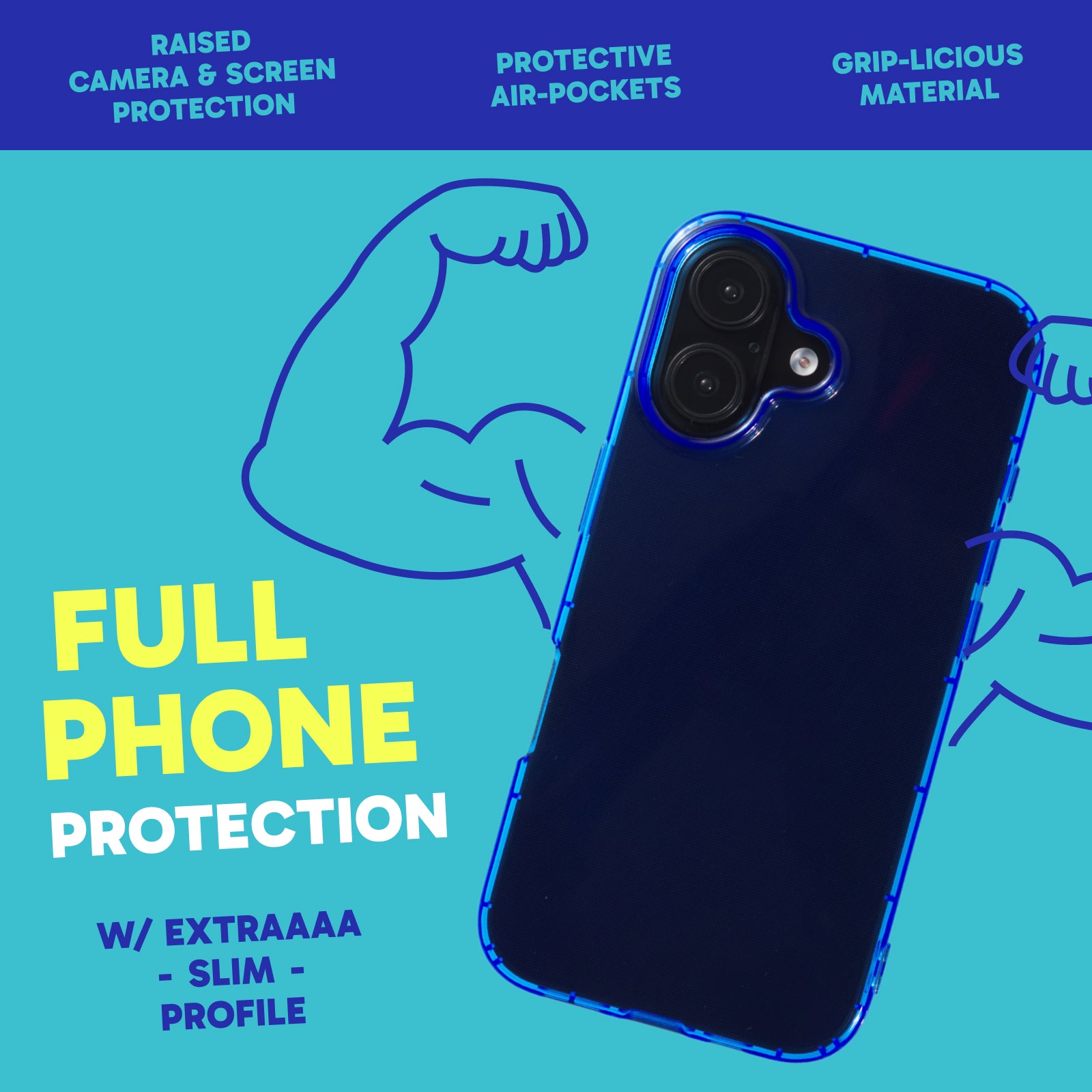 Highlighter Case for iPhone 16 - Elevated Azure Blue