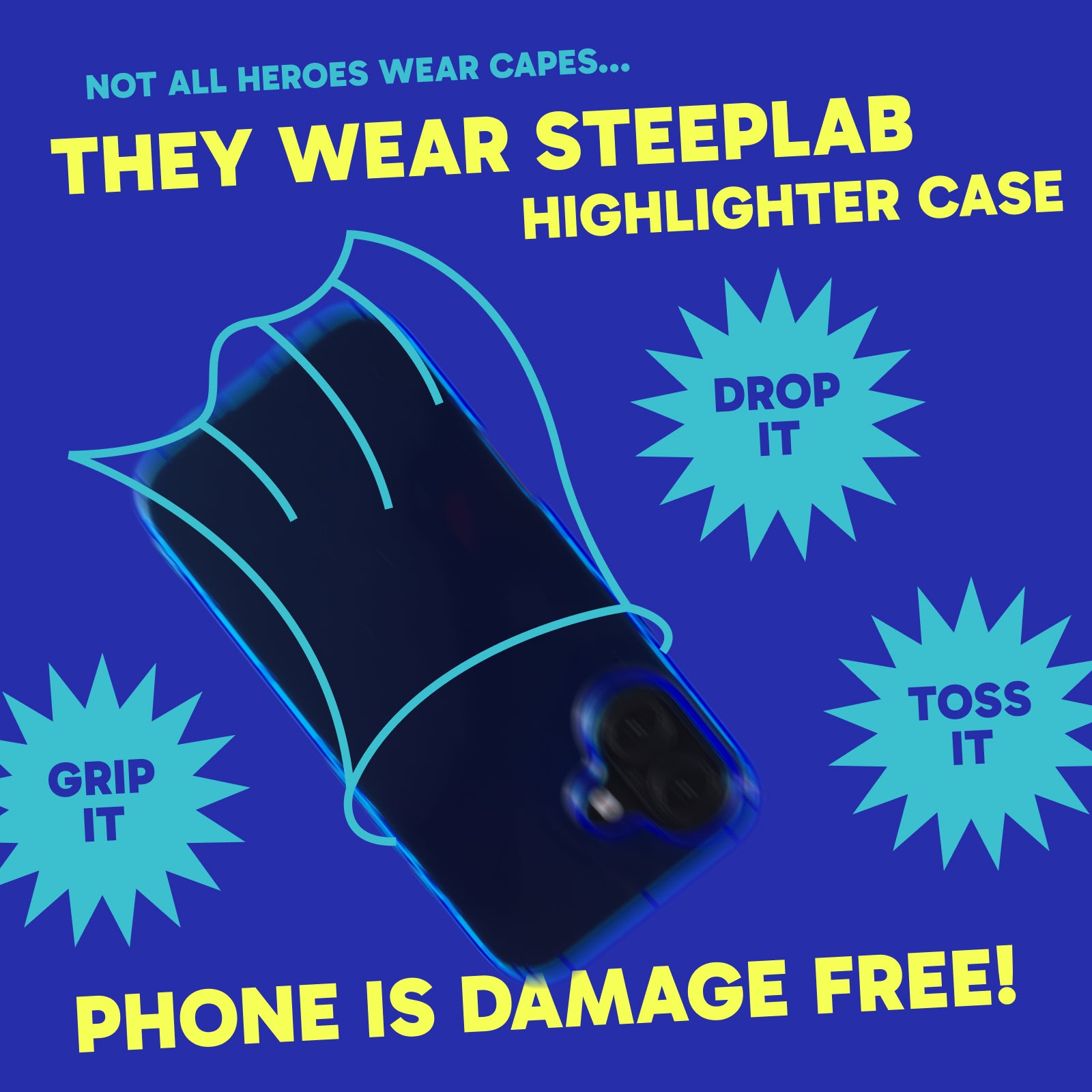 Highlighter Case for iPhone 16 - Elevated Azure Blue