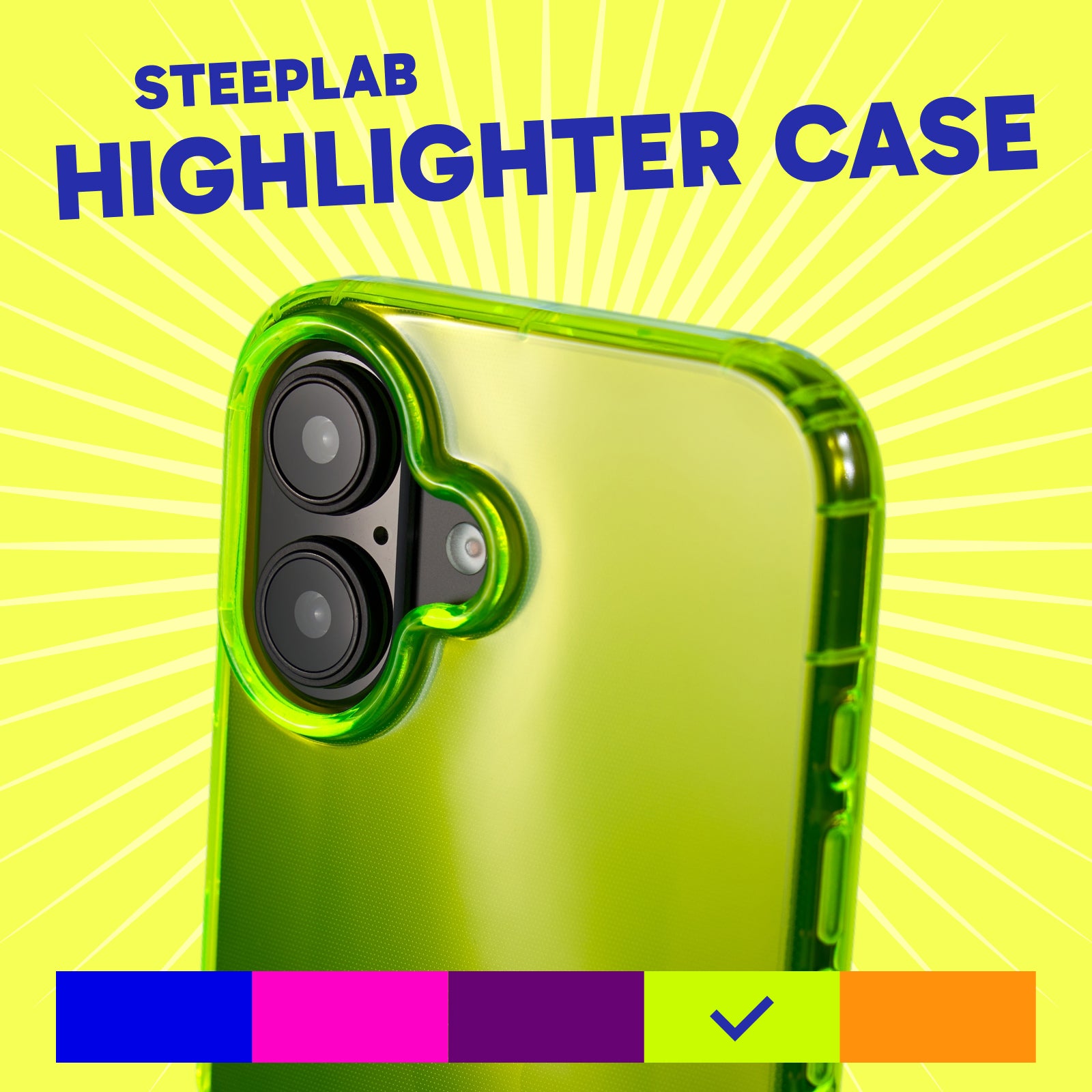 Highlighter Case for iPhone 16 Plus - Conspicuous Neon Yellow