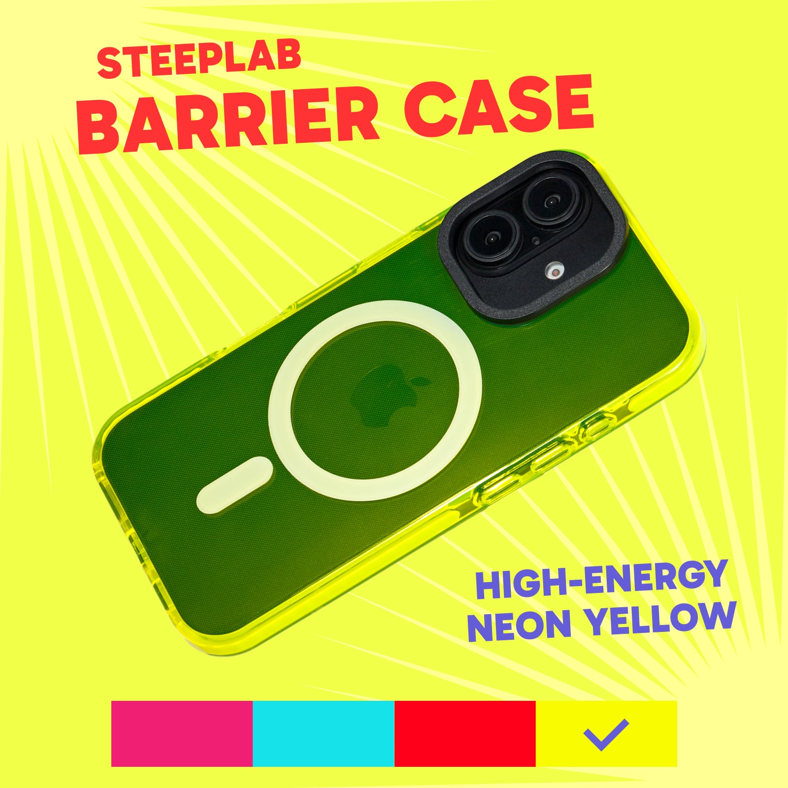 Barrier Case w/ MagSafe for iPhone 16 - Hi-Energy Neon Yellow