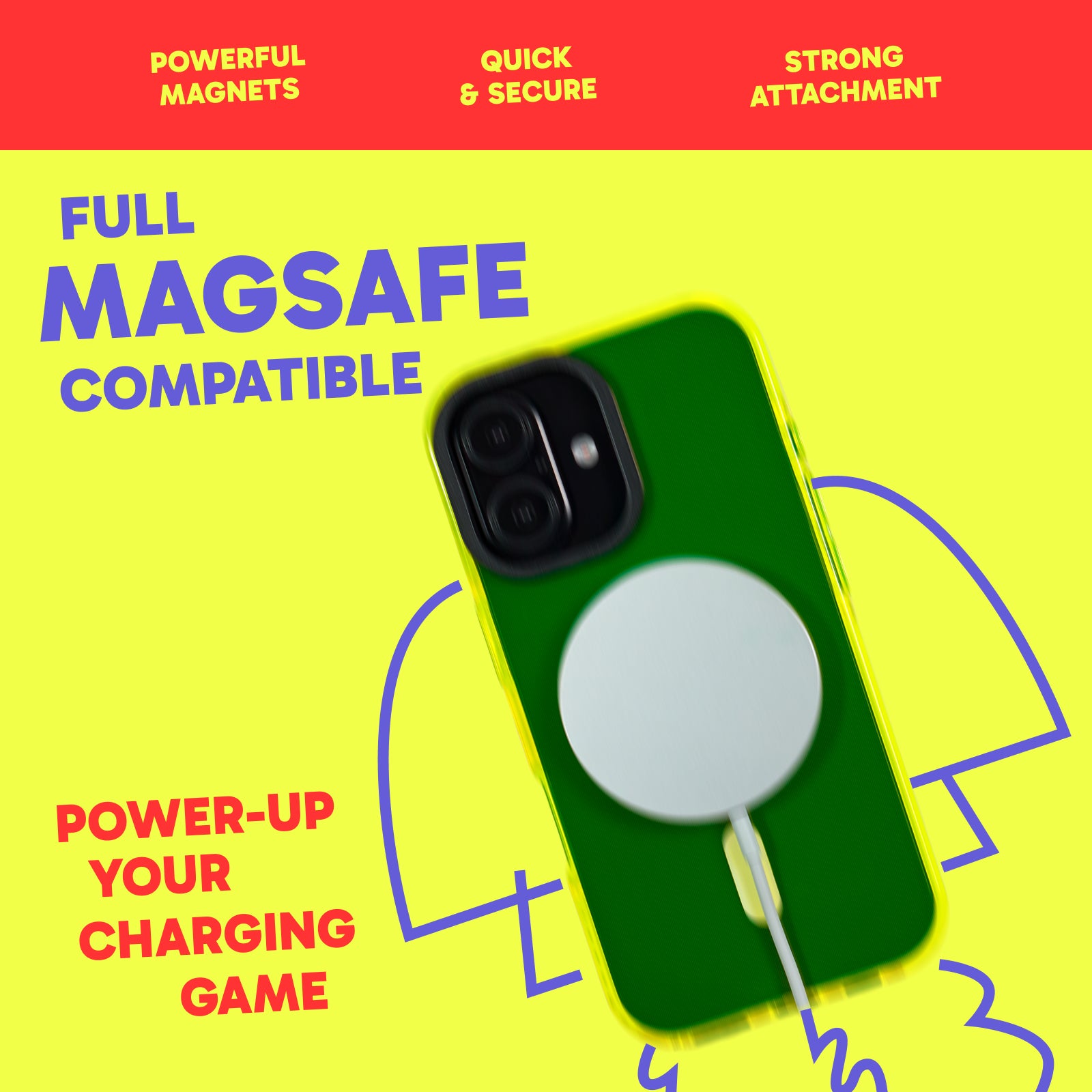 Barrier Case w/ MagSafe for iPhone 16 - Hi-Energy Neon Yellow