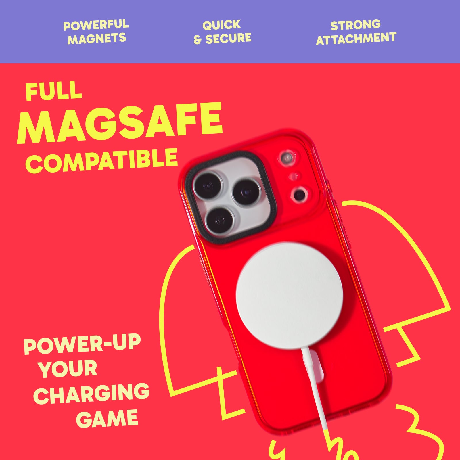 MagSafe Barrier Case for iPhone 17 Pro - Electric Red Strawberry