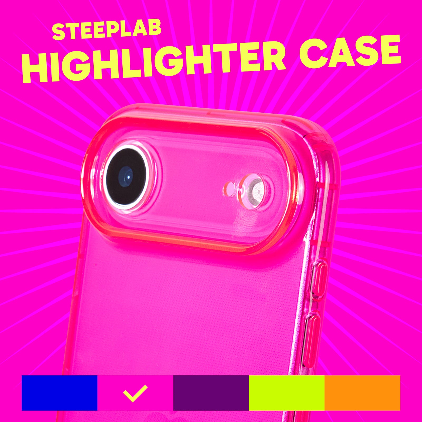 Highlighter Case for iPhone 17 Air - Eye-Catching Hot Pink