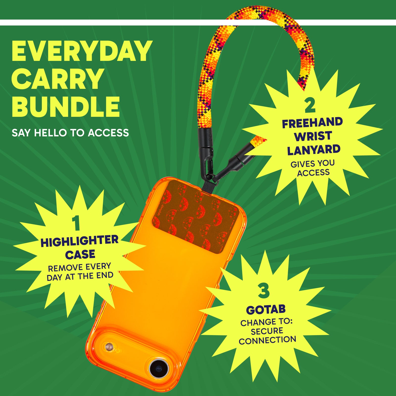 Highlighter iPhone 17 Air Case + Freehand Wrist Lanyard Bundle - Hands-Free Carry