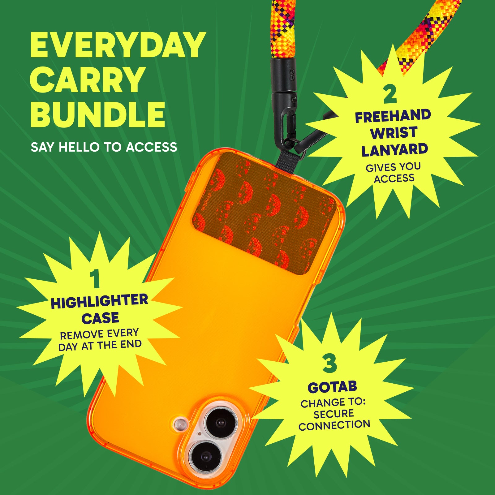 SteepLab Highlighter Case + Freehand Crossbody Lanyard Bundle for iPhone 17