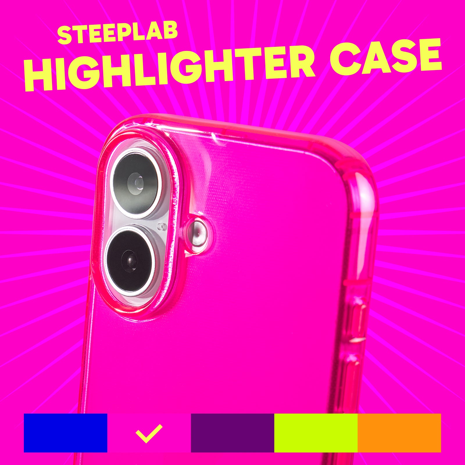 Highlighter Case for iPhone 17 - Eye-Catching Hot Pink