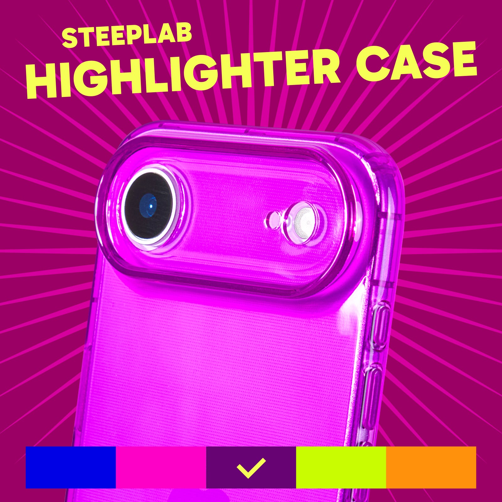 Highlighter Case for iPhone 17 Air - Saturated Vivid Purple