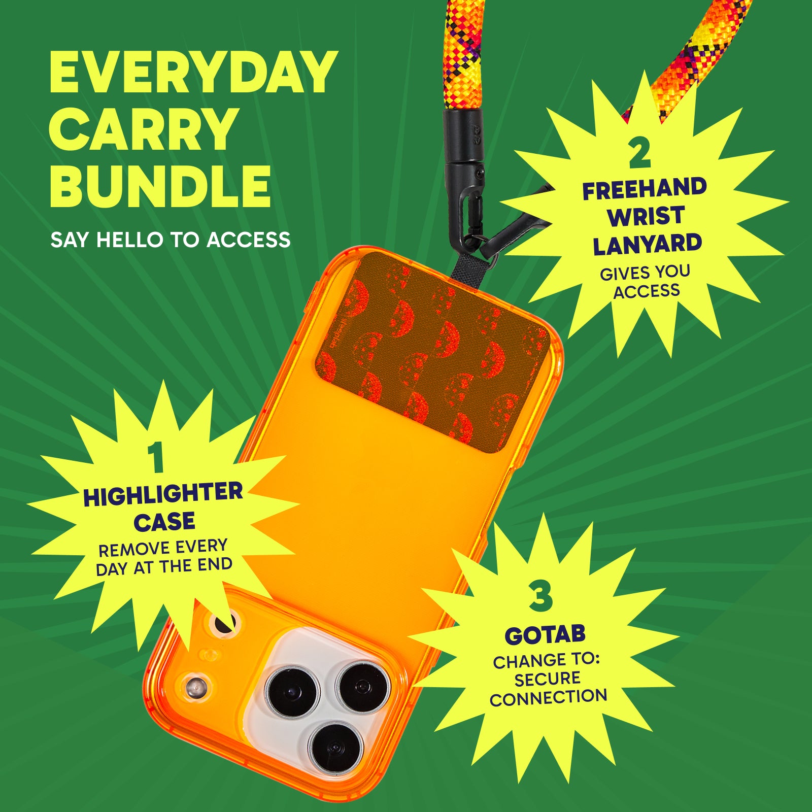 SteepLab Highlighter Case + Freehand Crossbody Lanyard Bundle for iPhone 17 Pro Max