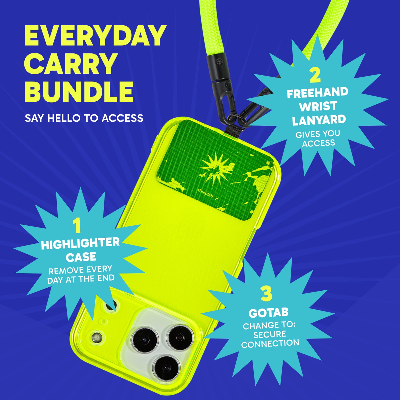 SteepLab Highlighter Case + Freehand Crossbody Lanyard Bundle for iPhone 17 Pro