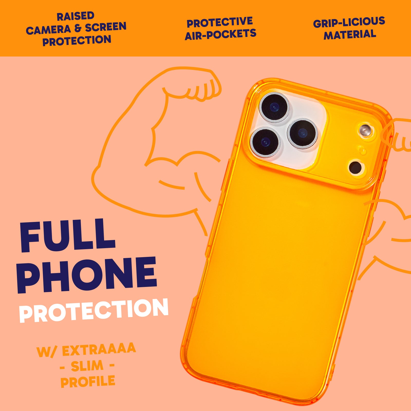 Highlighter Case for iPhone 17 Pro Max - Intense Bright Orange