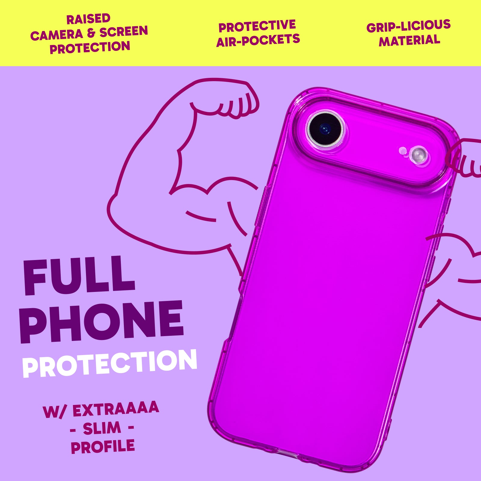 Highlighter Case for iPhone 17 Air - Saturated Vivid Purple