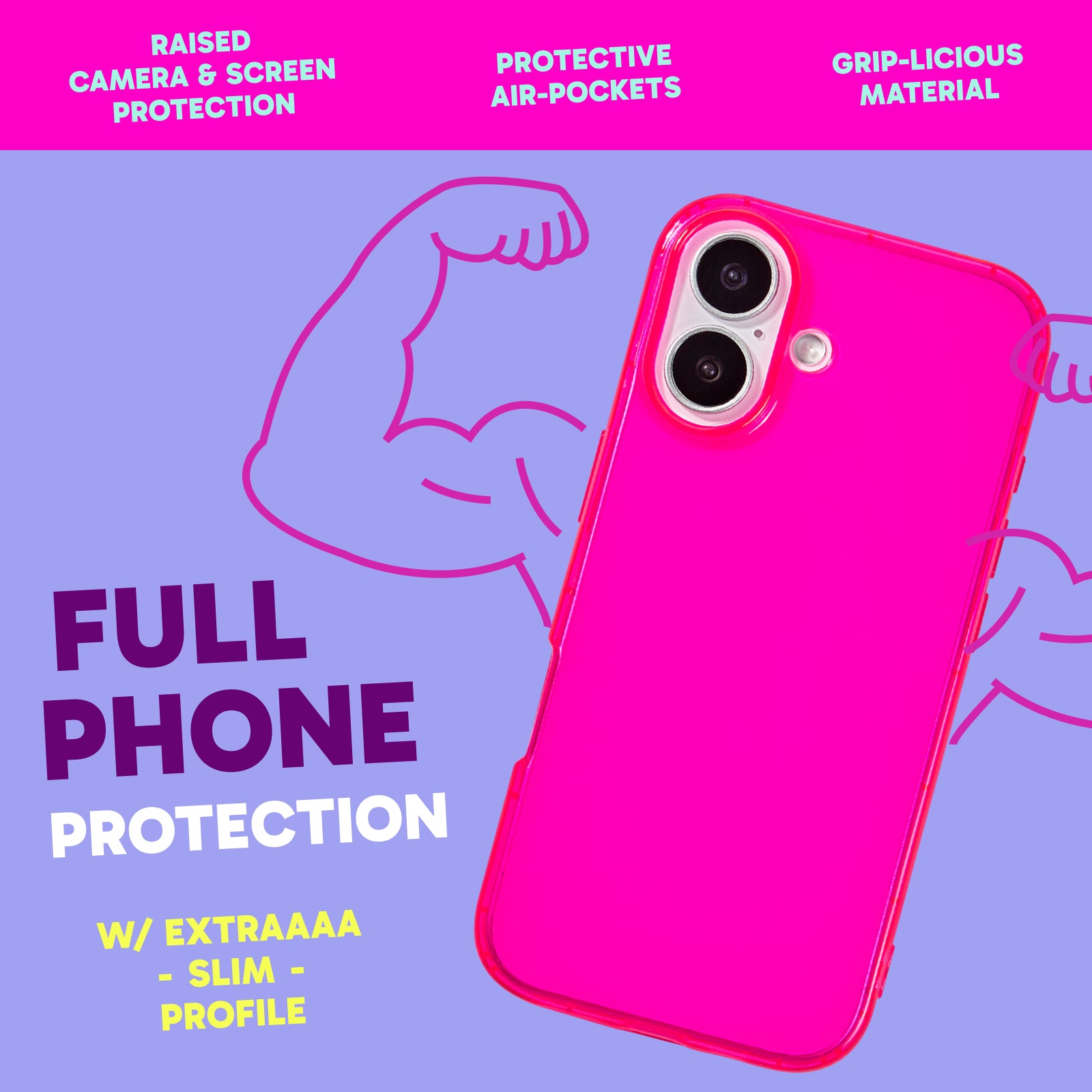Highlighter Case for iPhone 17 - Eye-Catching Hot Pink