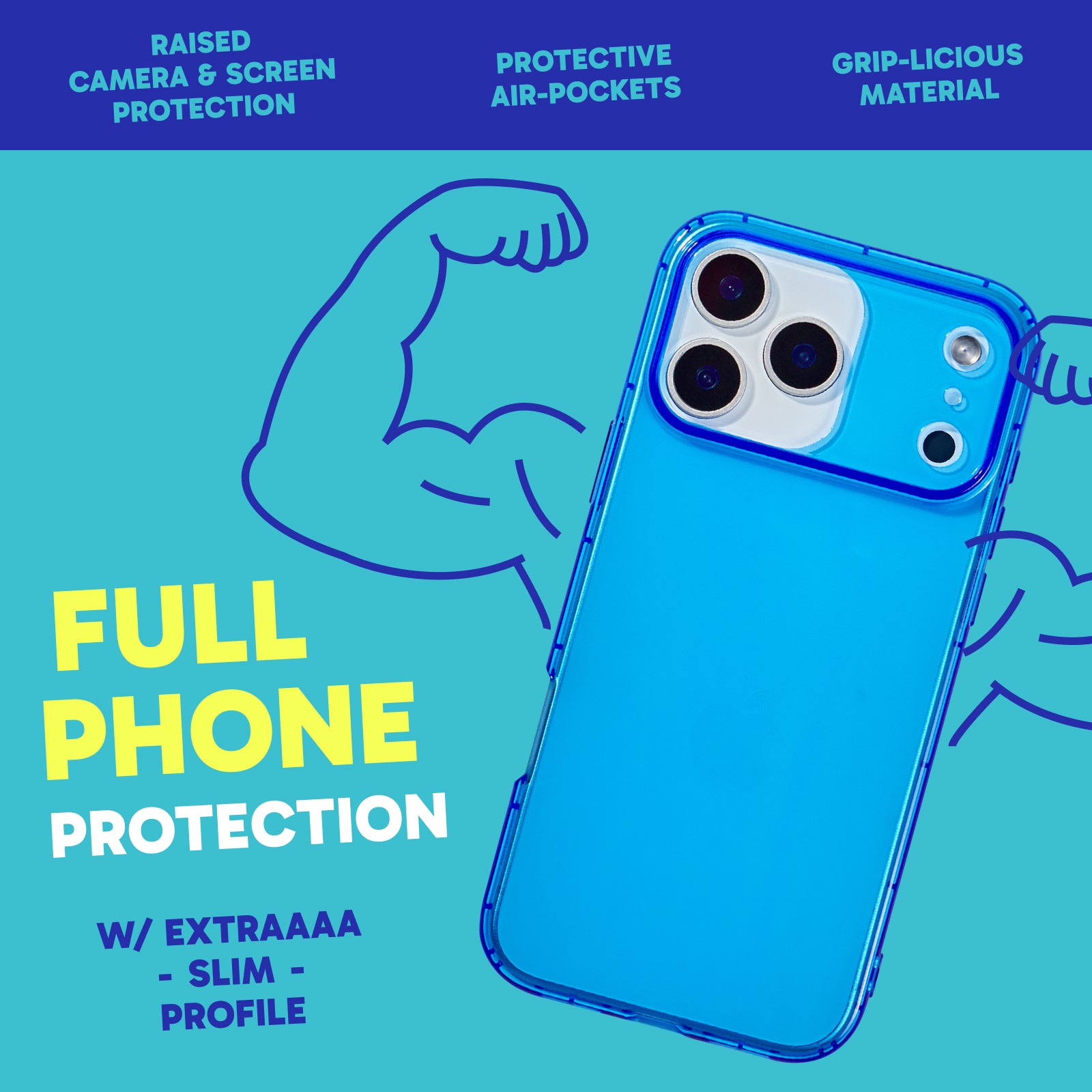 Highlighter Case for iPhone 17 Pro - Elevated Azure Blue