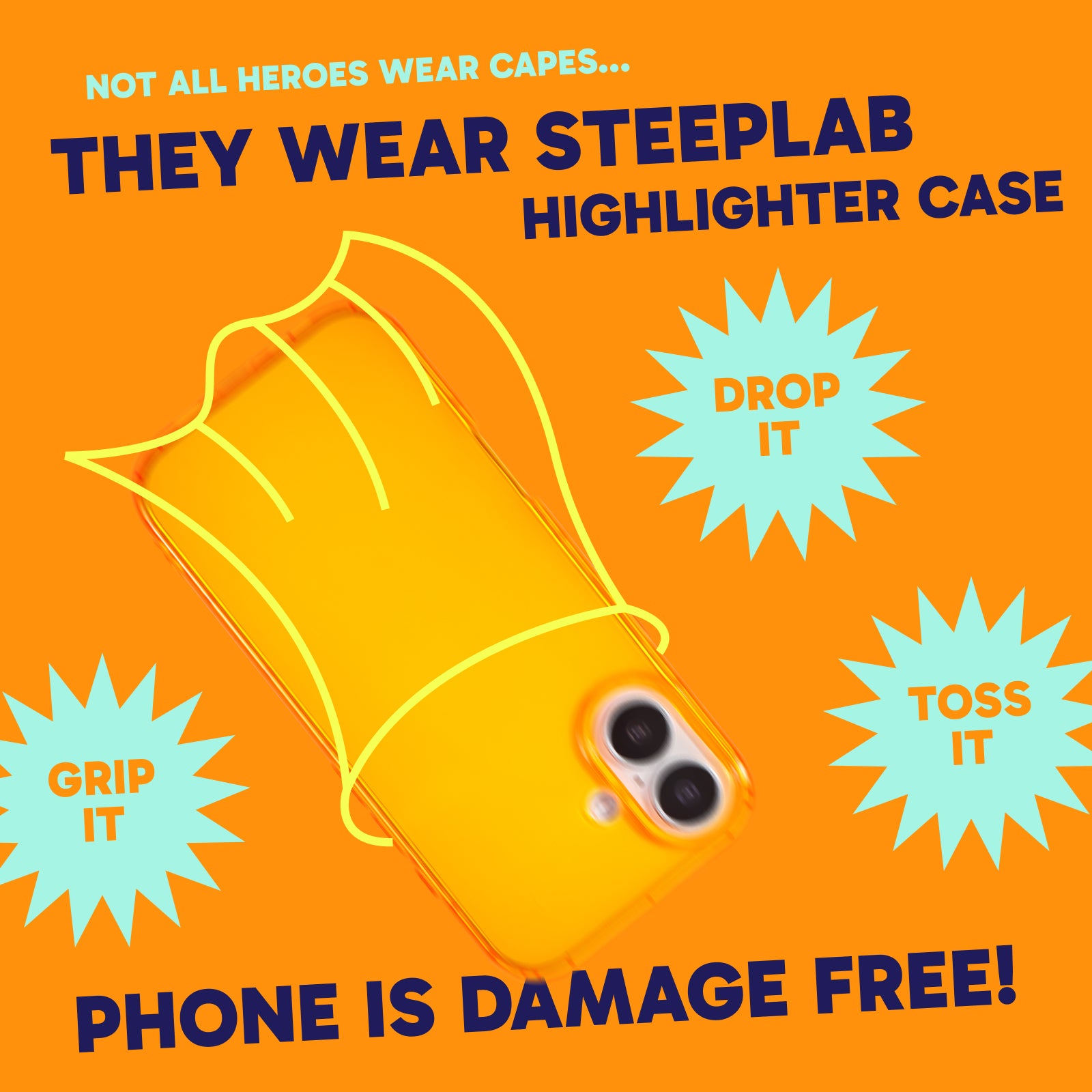 Highlighter Case for iPhone 17 - Intense Bright Orange