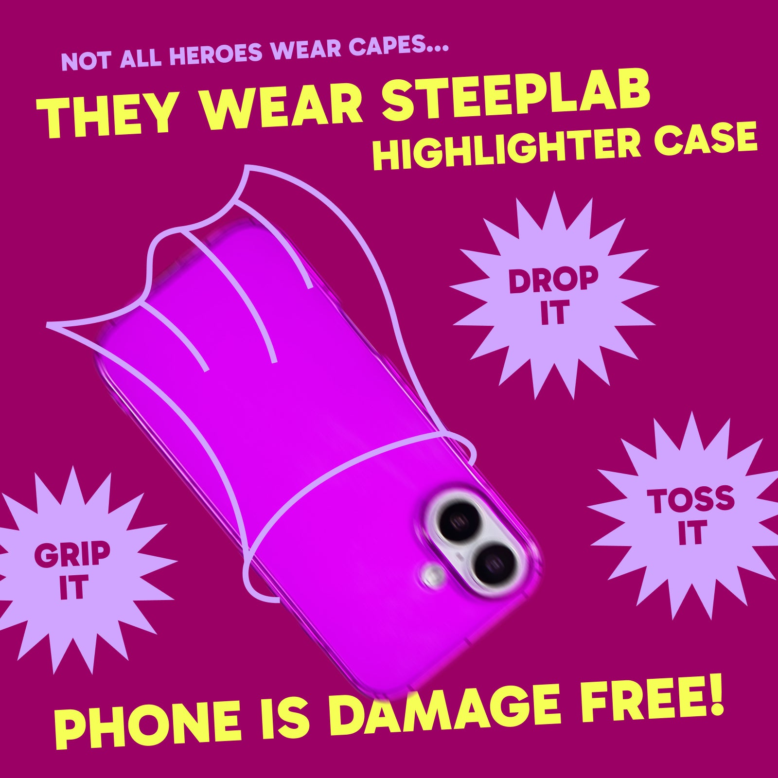 Highlighter Case for iPhone 17 - Saturated Vivid Purple