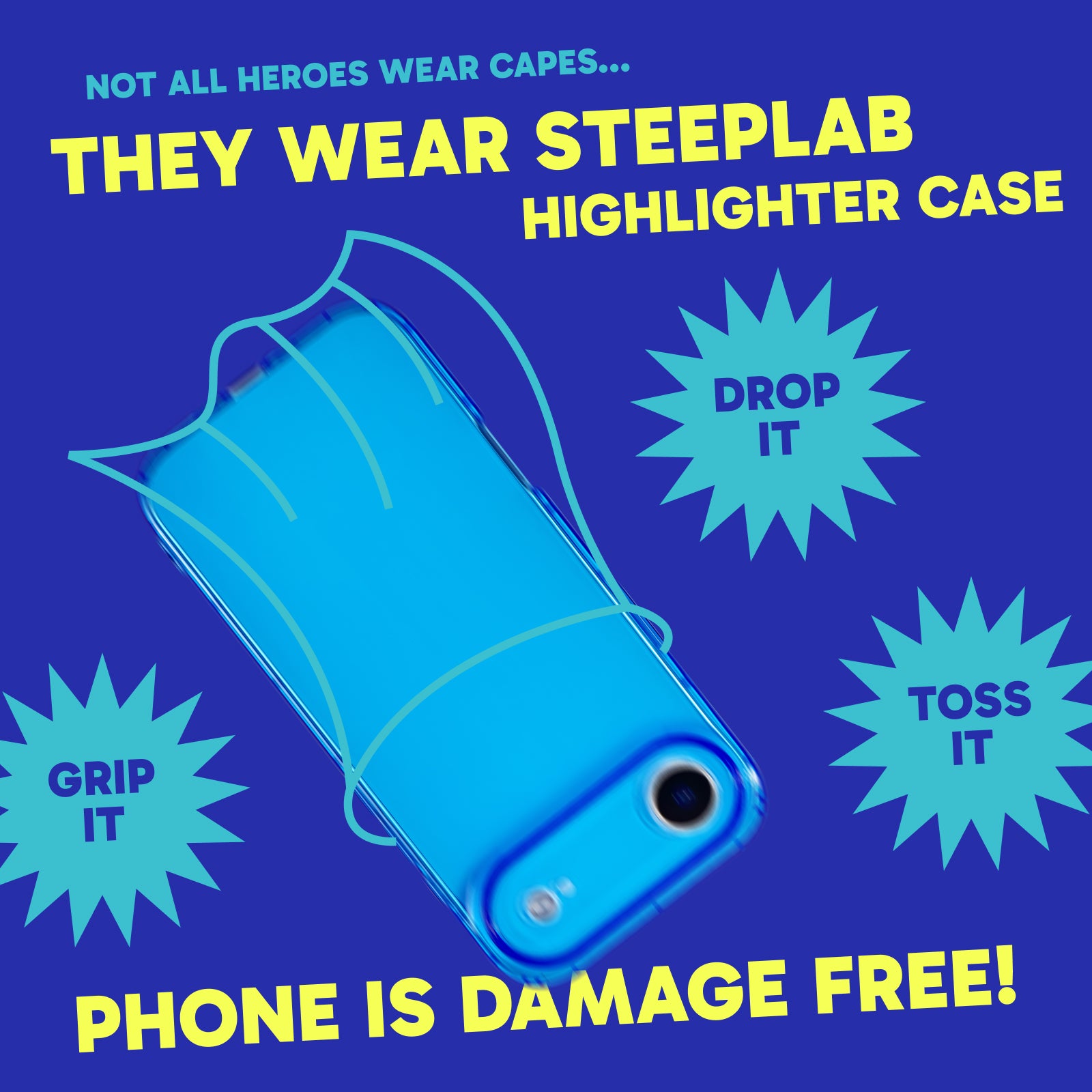 Highlighter Case for iPhone 17 Air - Elevated Azure Blue