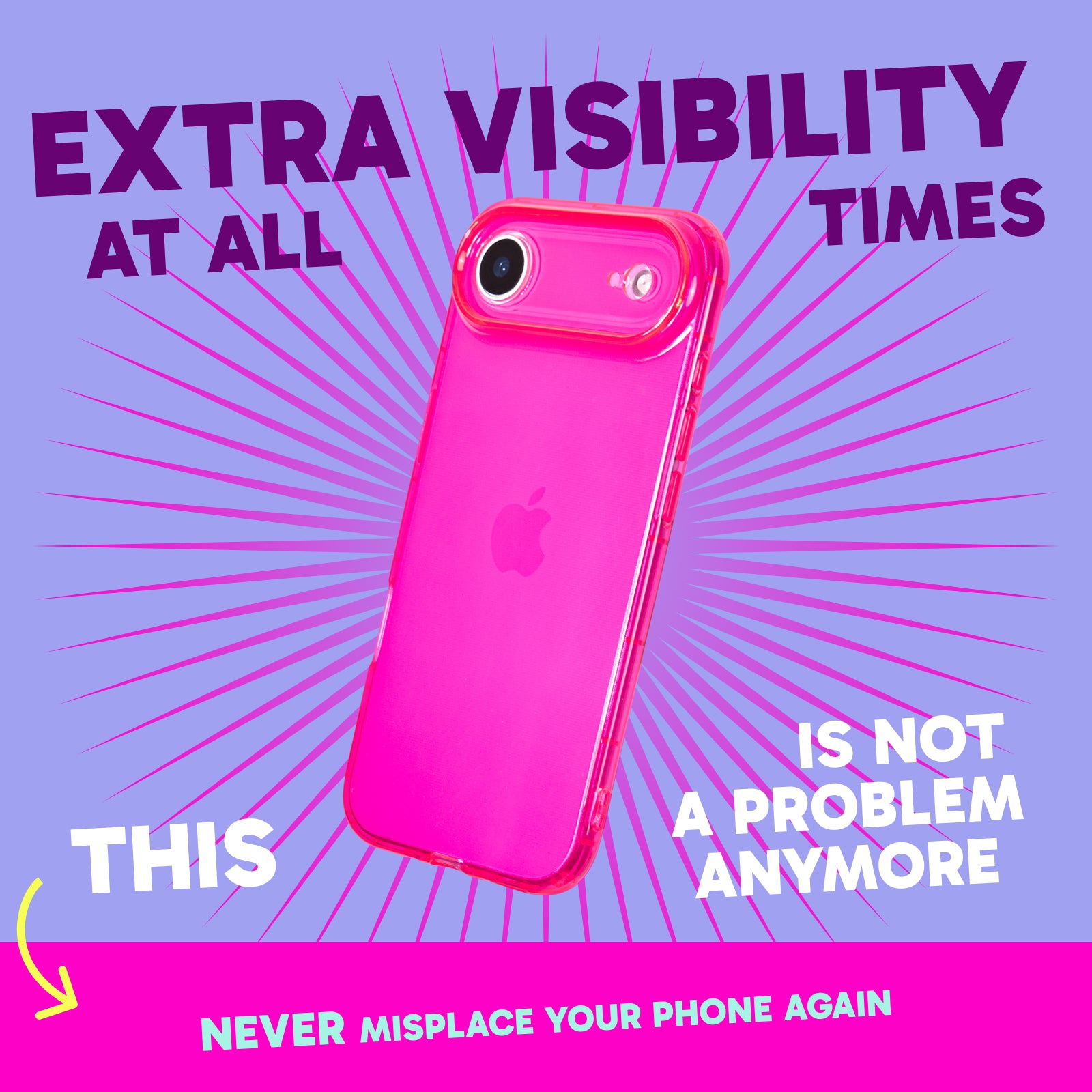 Highlighter Case for iPhone 17 Air - Eye-Catching Hot Pink