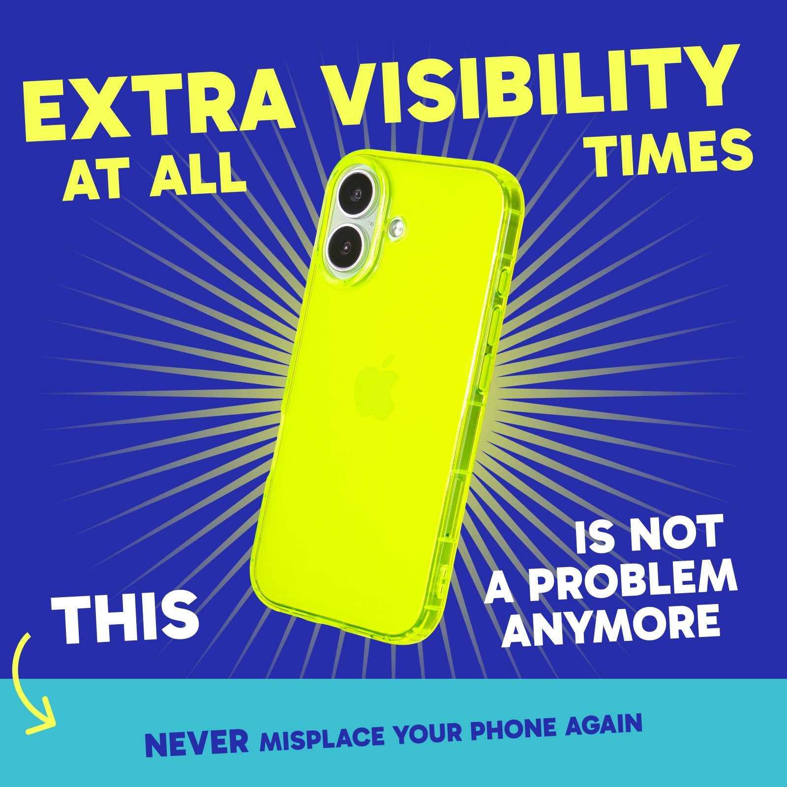 Highlighter Case for iPhone 17 - Conspicuous Neon Yellow