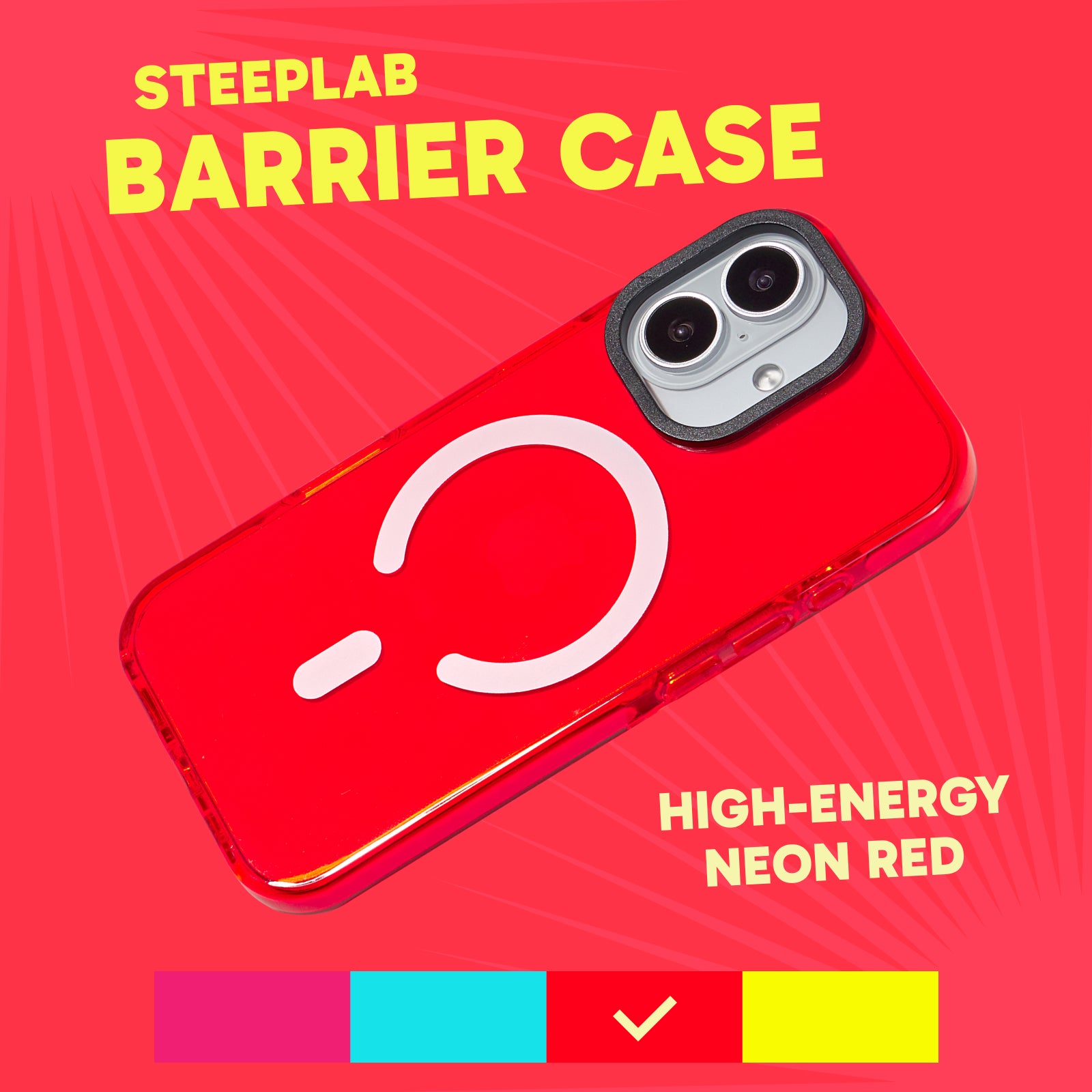 MagSafe Barrier Case for iPhone 17 - Electric Red Strawberry