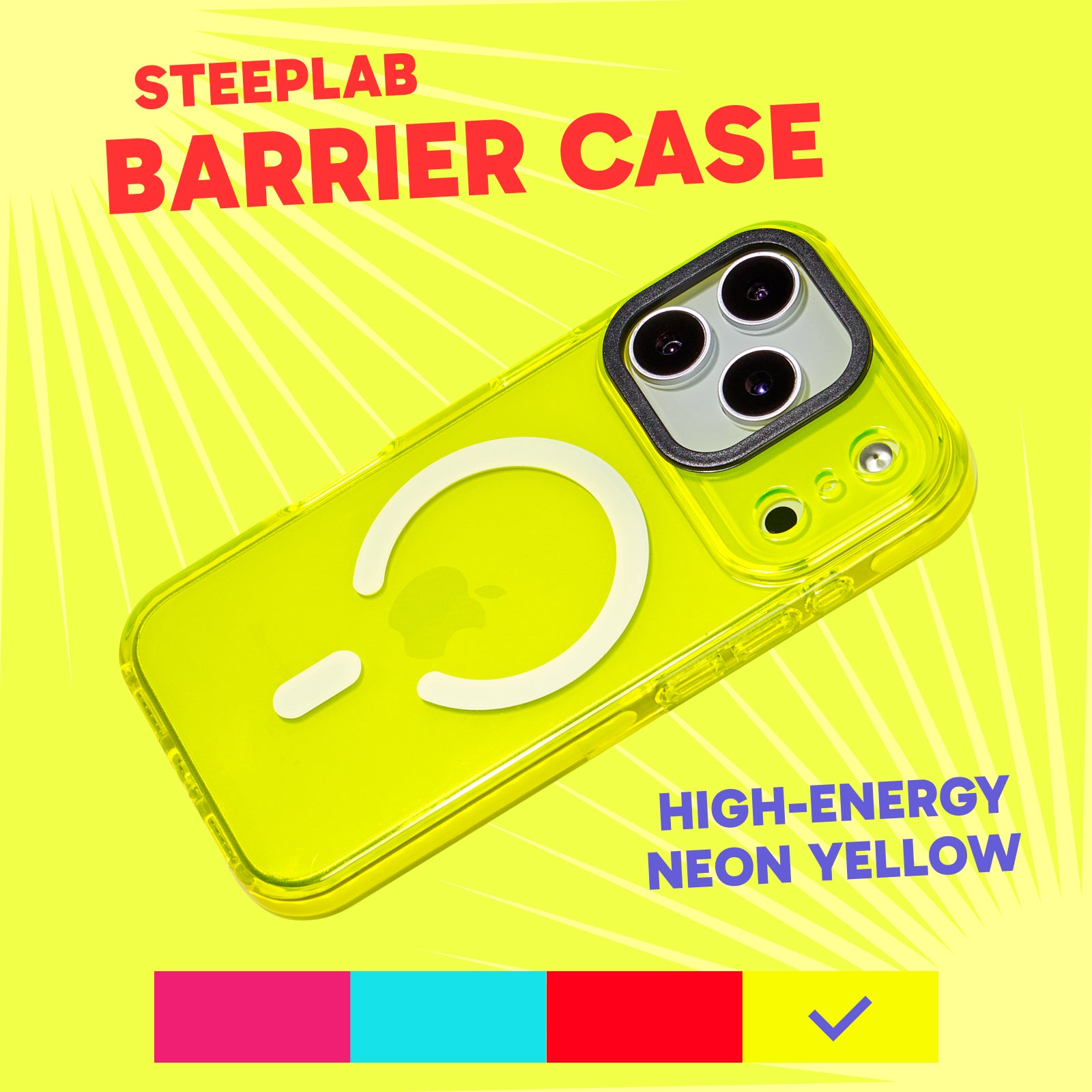 MagSafe Barrier Case for iPhone 17 Pro - Hi-Energy Neon Yellow