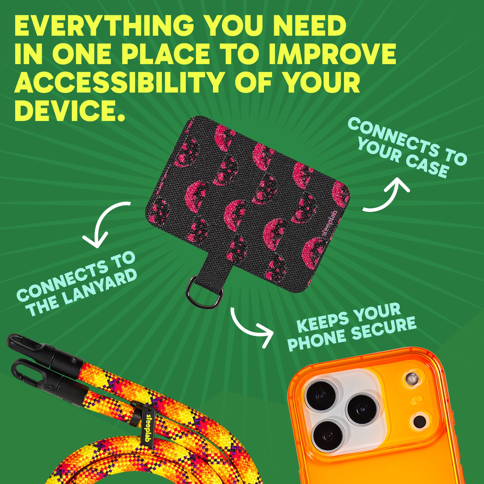 SteepLab Highlighter Case + Freehand Crossbody Lanyard Bundle for iPhone 17 Pro Max