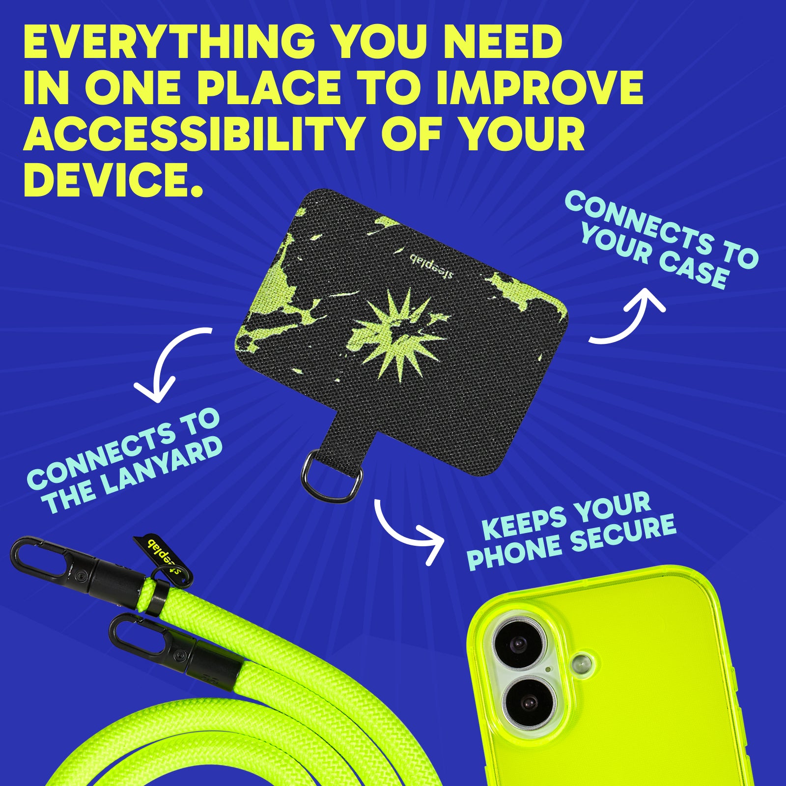 SteepLab Highlighter Case + Freehand Crossbody Lanyard Bundle for iPhone 17