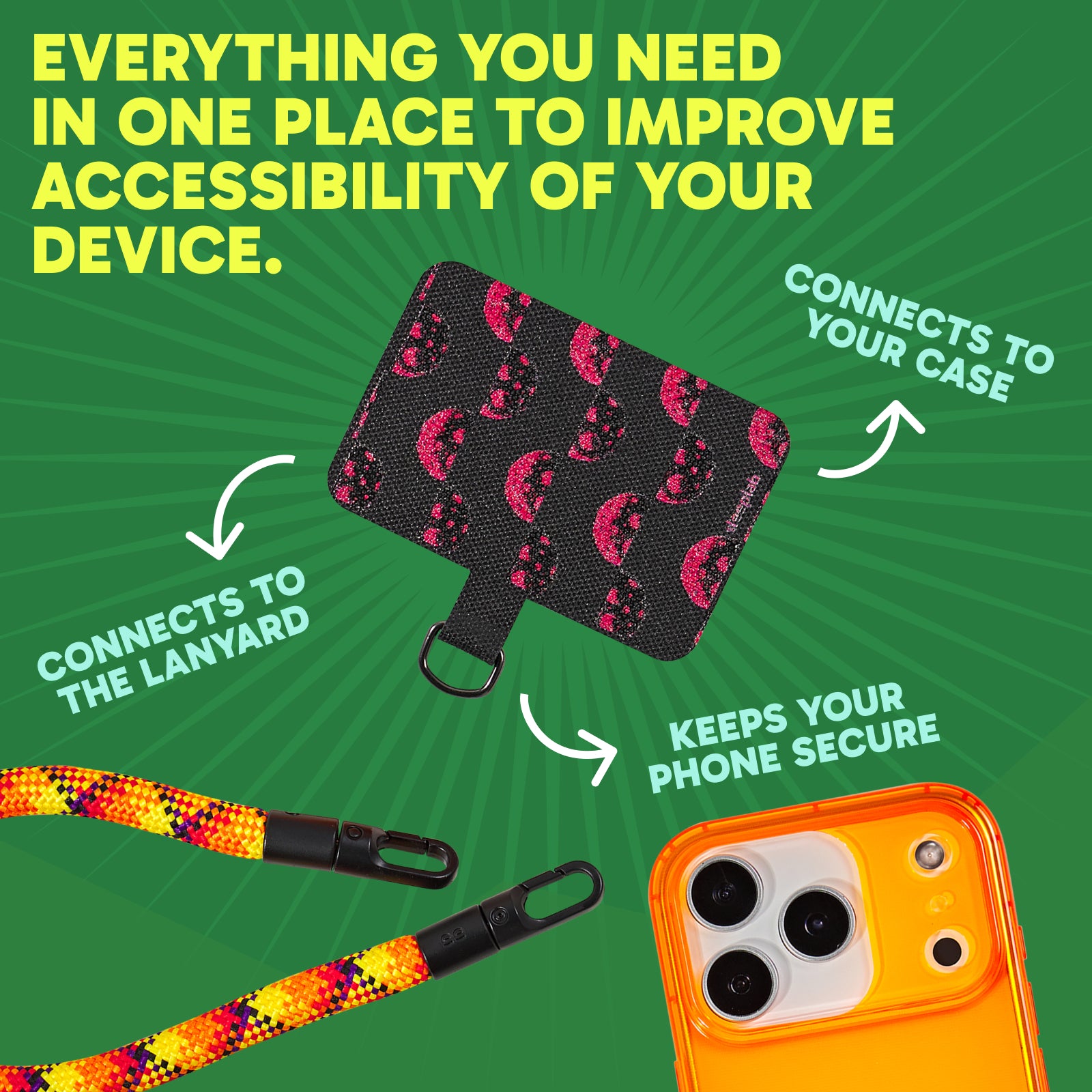 Highlighter iPhone 17 Pro Case + Freehand Wrist Lanyard Bundle - Hands-Free Carry