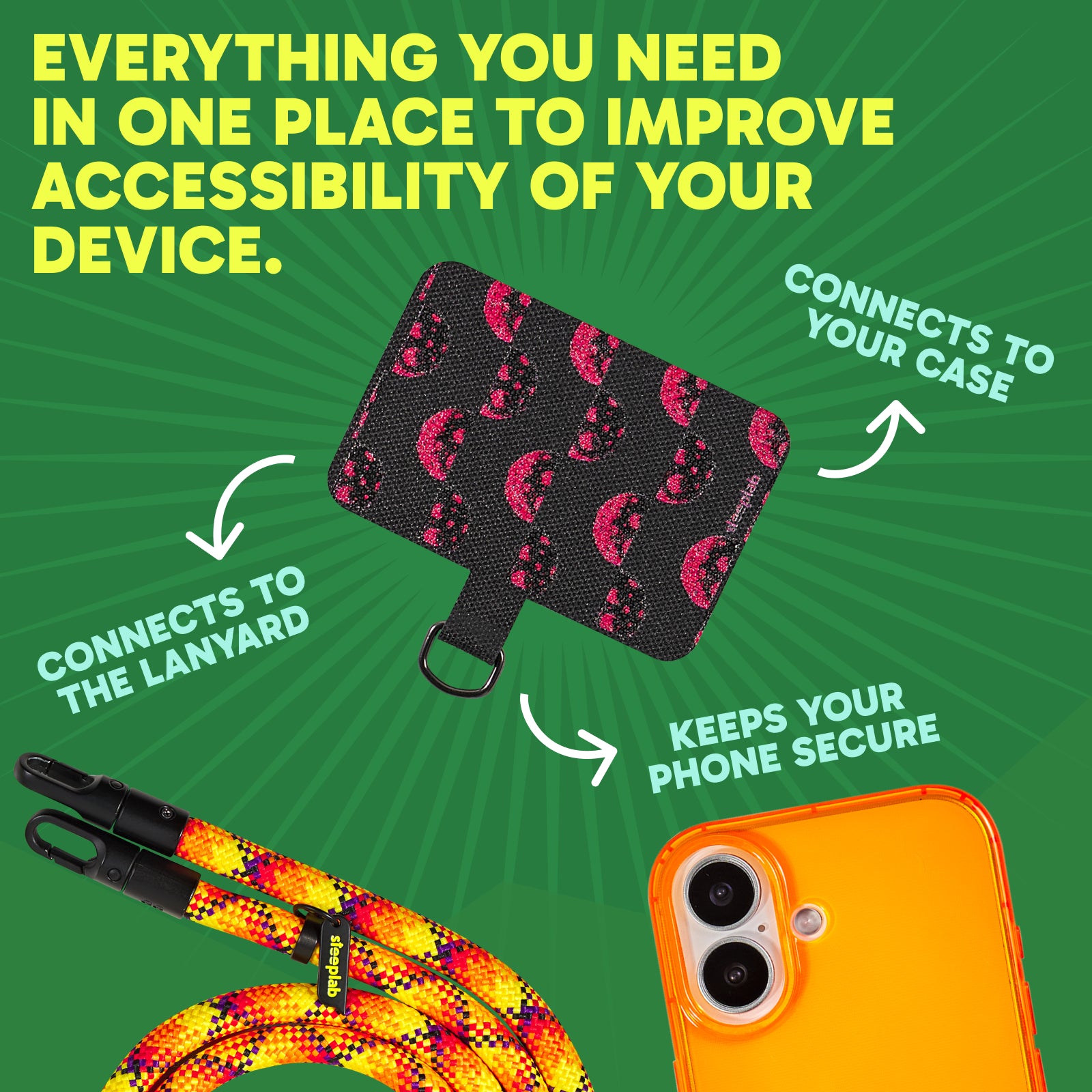 SteepLab Highlighter Case + Freehand Crossbody Lanyard Bundle for iPhone 17