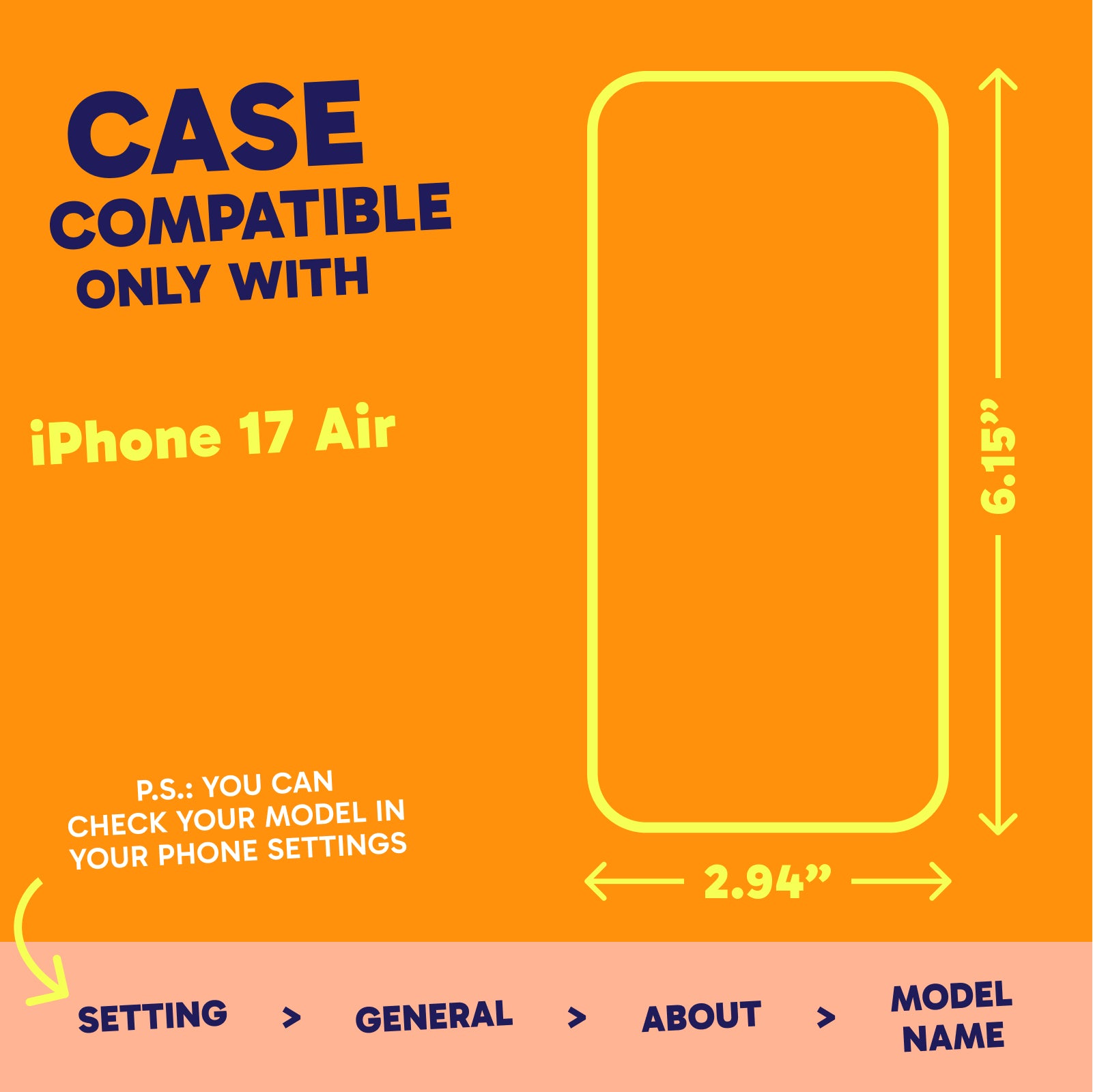 Highlighter Case for iPhone 17 Air - Intense Bright Orange